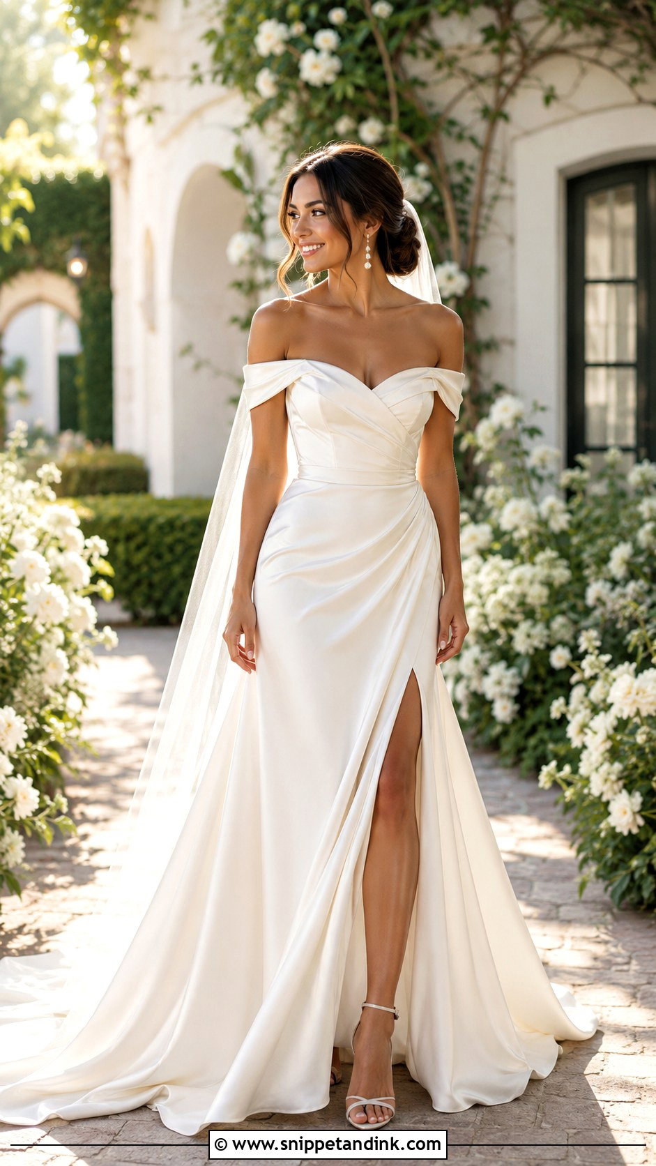 Off Shoulder Wedding Dress - Snippet and Ink - 25 Timeless Wedding Dresses