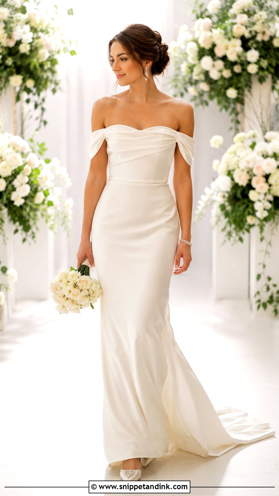 Off Shoulder Wedding Dress - Snippet and Ink - 25 Unique Wedding Dress Styles