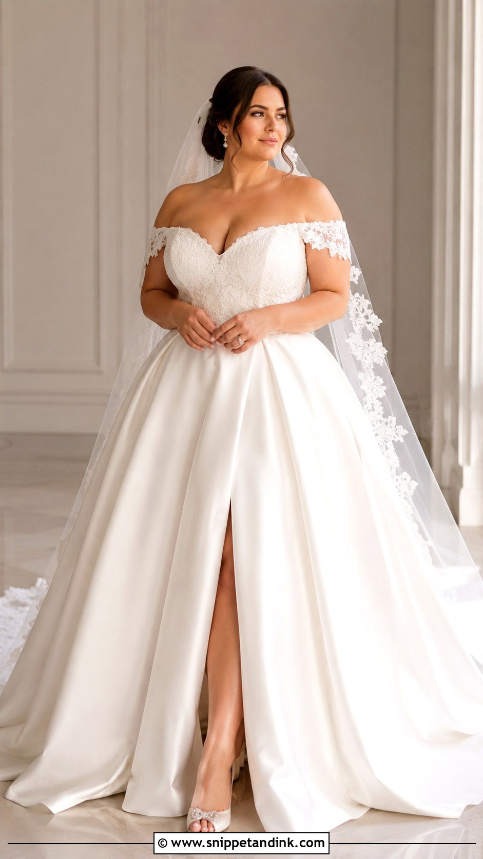 Off Shoulder Wedding Dress For Big Bust - Snippet and Ink - 25 Big Bust Wedding Dress Ideas