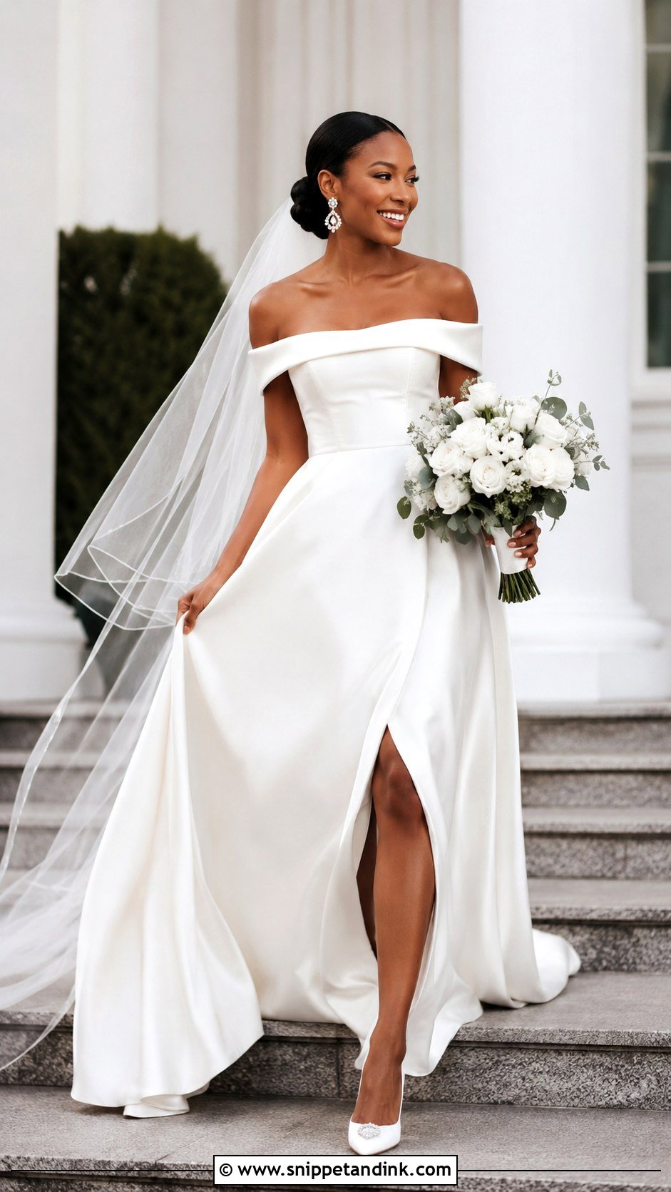 Off Shoulder Wedding Dress For Black Women - Snippet and Ink - 30 Wedding Dress Black Women Ideas