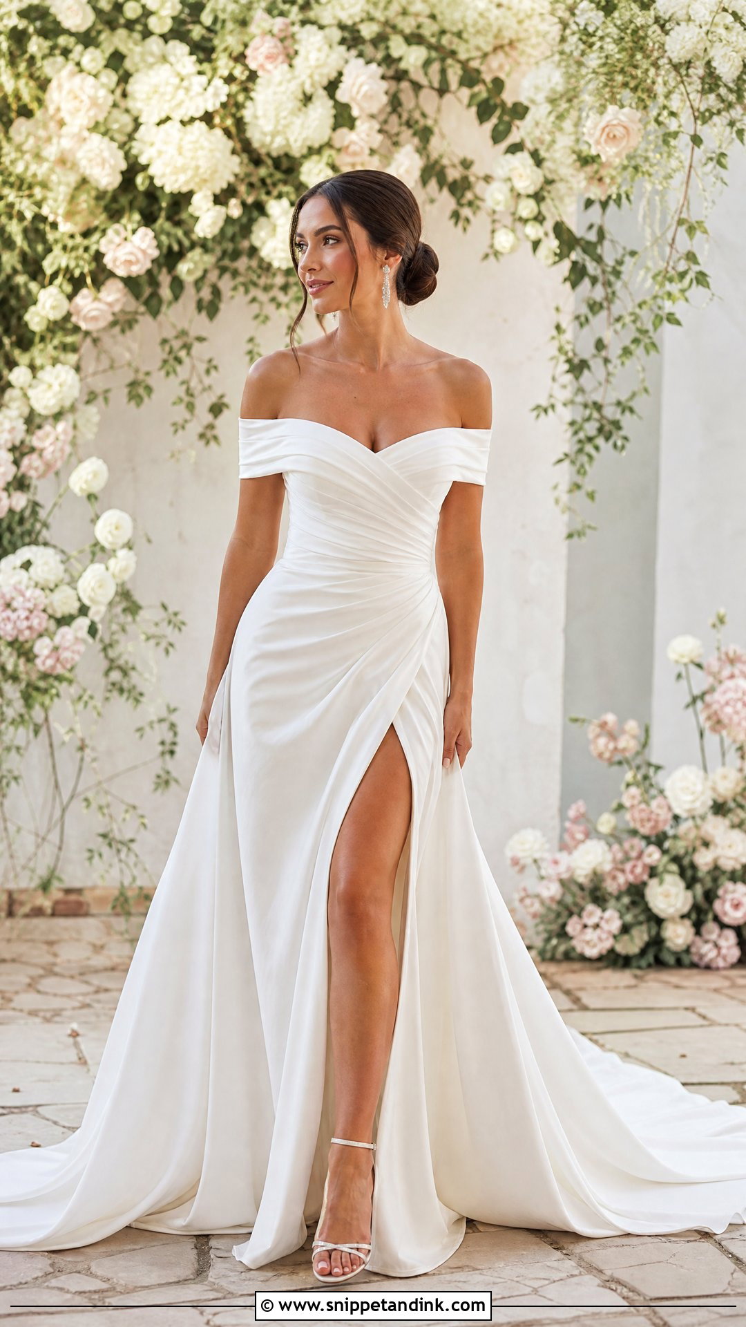 Off Shoulder Wedding Dress Outfit - Snippet and Ink - 25 Wedding Day Outfit Ideas