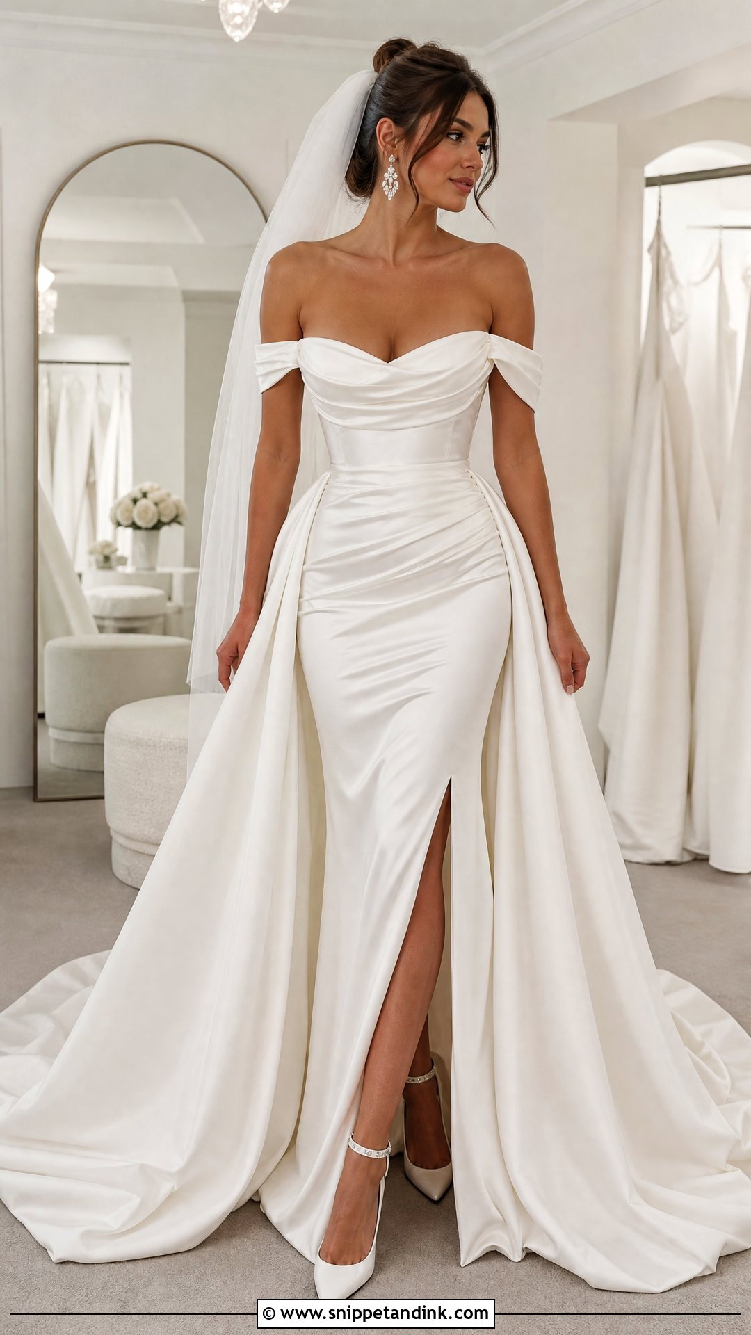 Off Shoulder Wedding Dress With Detachable Skirt - Snippet and Ink - 25 Wedding Dress with Detachable Skirt Ideas