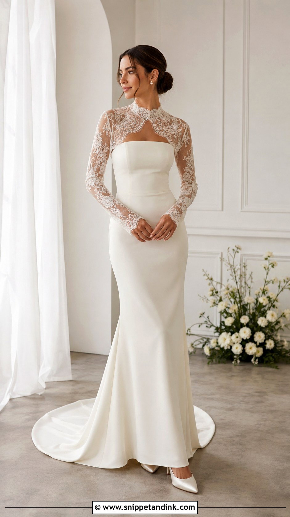 Off Shoulder Wedding Dress With Detachable Straps - Snippet and Ink - 25 2 in 1 Convertible Wedding Dresses
