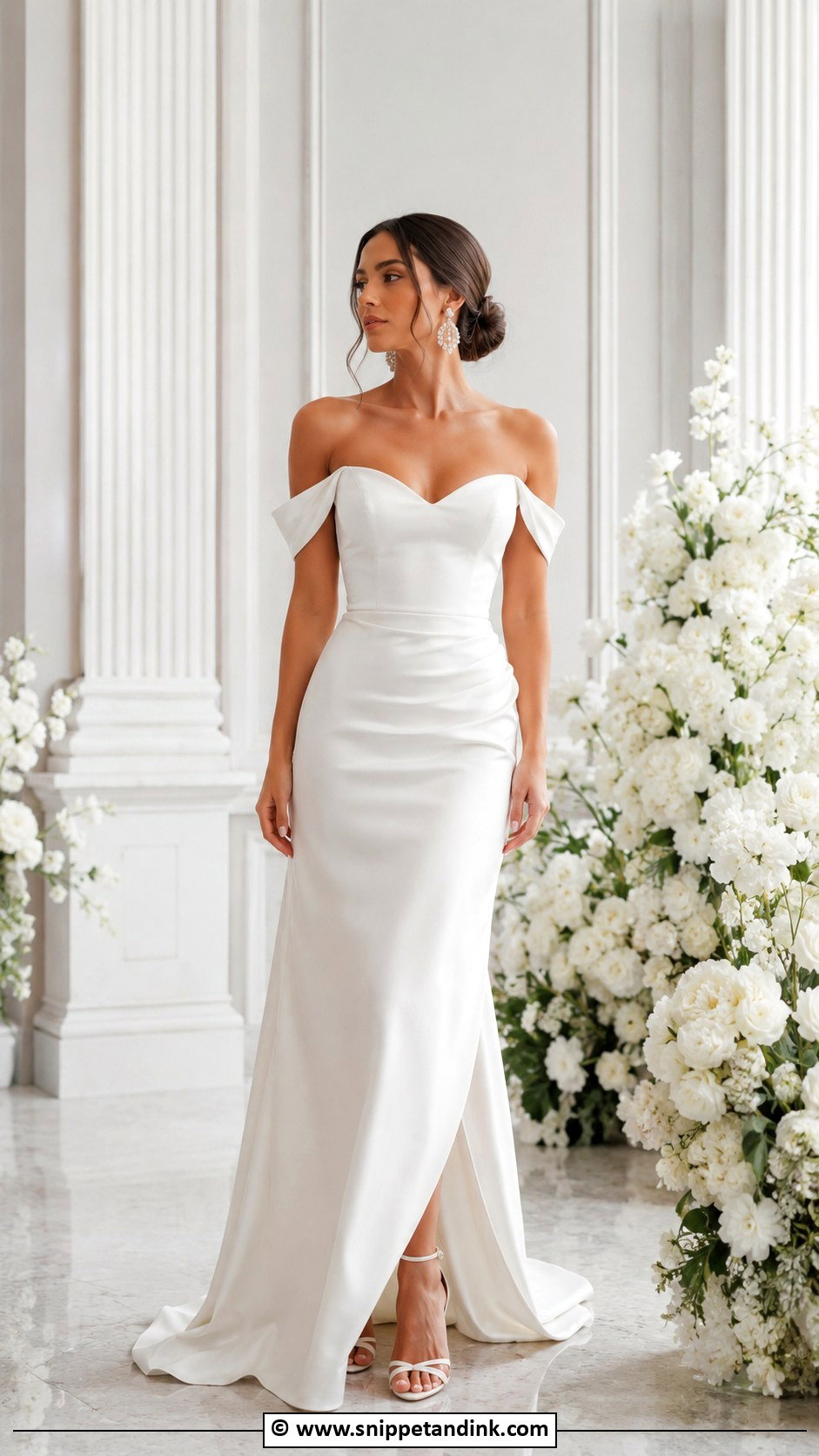 Off Shoulder Wedding Dress With Detachable Straps - Snippet and Ink - 30 2 in 1 Wedding Dress Ideas