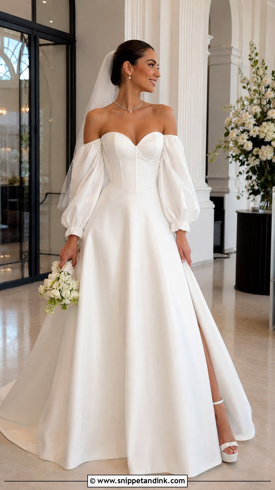 Off Shoulder Wedding Dress With Puffy Sleeves - Snippet and Ink - 20 Wedding Dress with Puffy Sleeves
