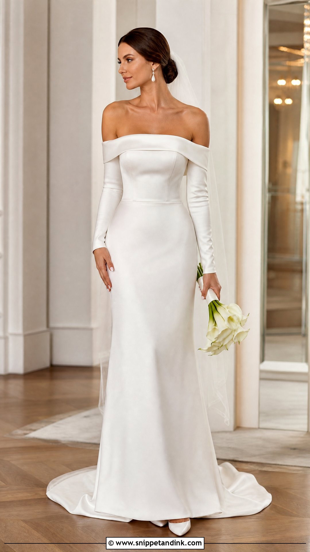 Off Shoulder Wedding Dress With Removable Long Sleeves - Snippet and Ink - 20 Wedding Dress with Removable Sleeves