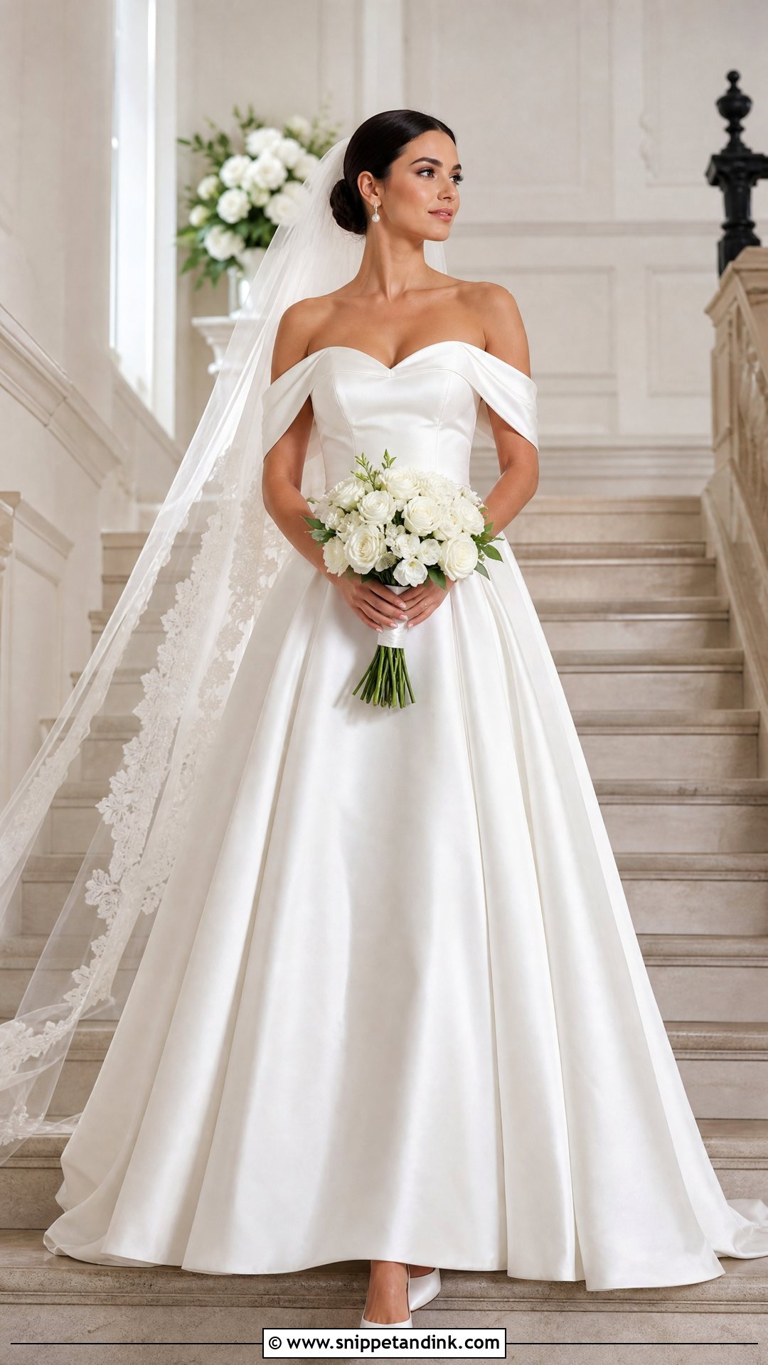 Off Shoulder Wedding Dress With Removable Neckline - Snippet and Ink - 20 Two in One Convertible Wedding Dress Ideas