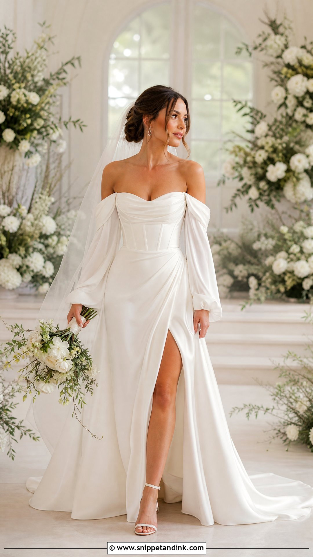 Off Shoulder Wedding Dress With Sleeves - Snippet and Ink - 25 Elegant Wedding Dress with Sleeves