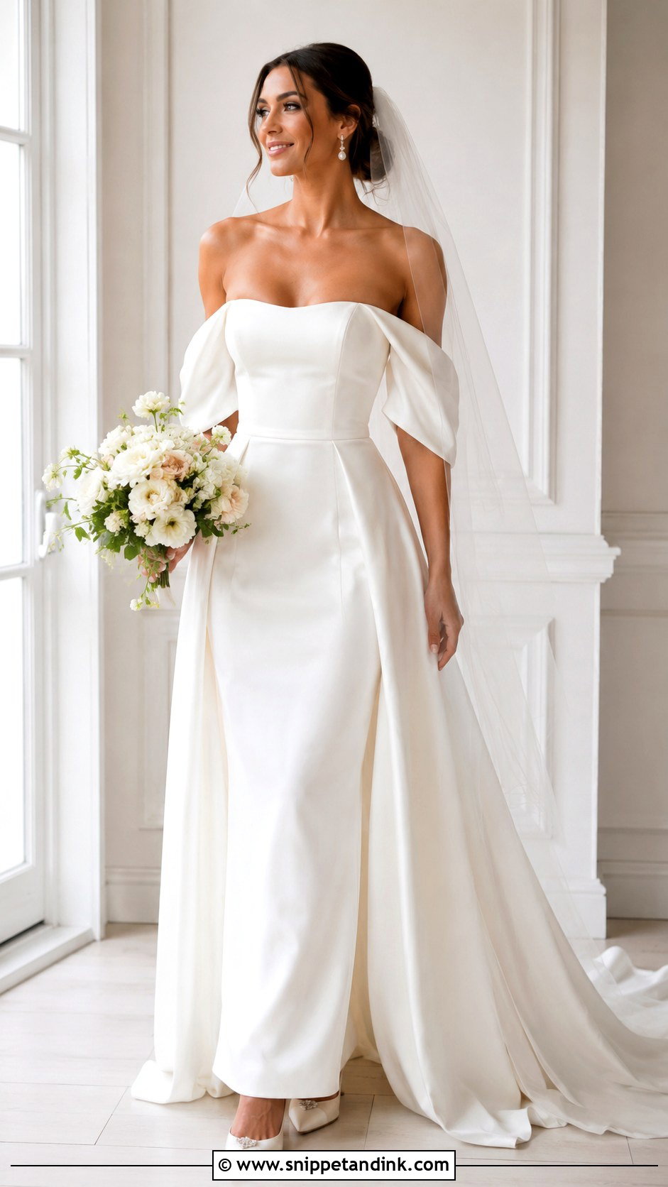 Off Shoulder Wedding Dress With Sleeves - Snippet and Ink - 30 Simple Wedding Dress with Sleeves