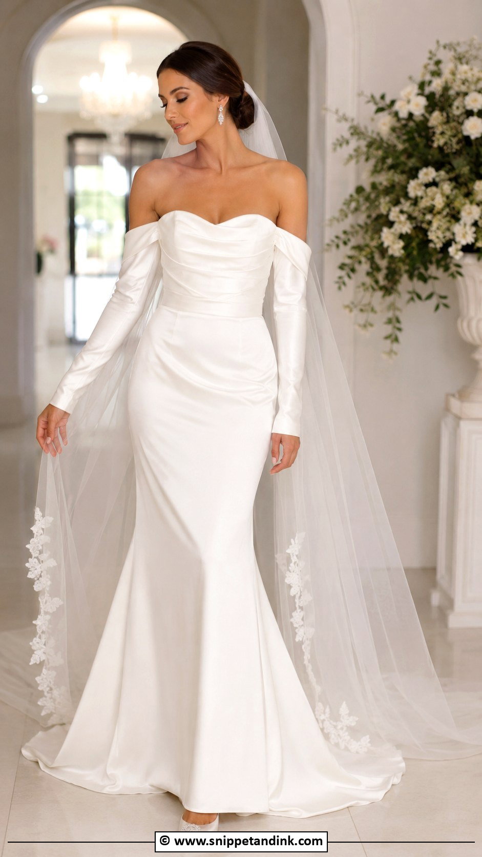 Off Shoulder Wedding Dress With Sleeves - Snippet and Ink - 35 Wedding Dress with Sleeves