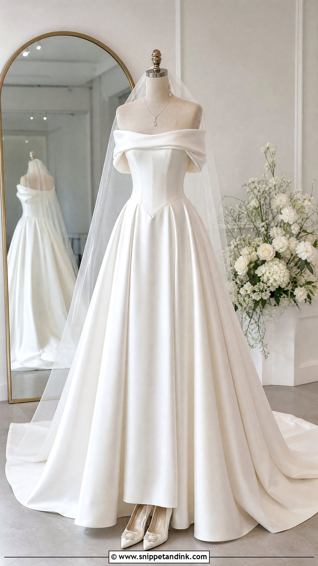 Off Shoulder Wedding Dress on Mannequin - Snippet and Ink - 20 Wedding Dress on Mannequin Ideas