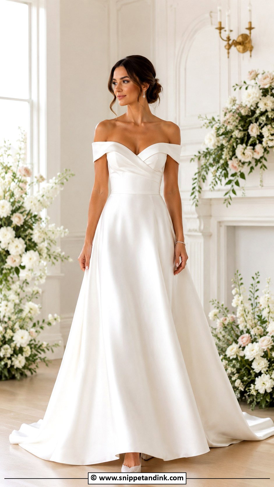 Off Shoulder Wedding Gown - Snippet and Ink - 30 Classy Wedding Gown Ideas