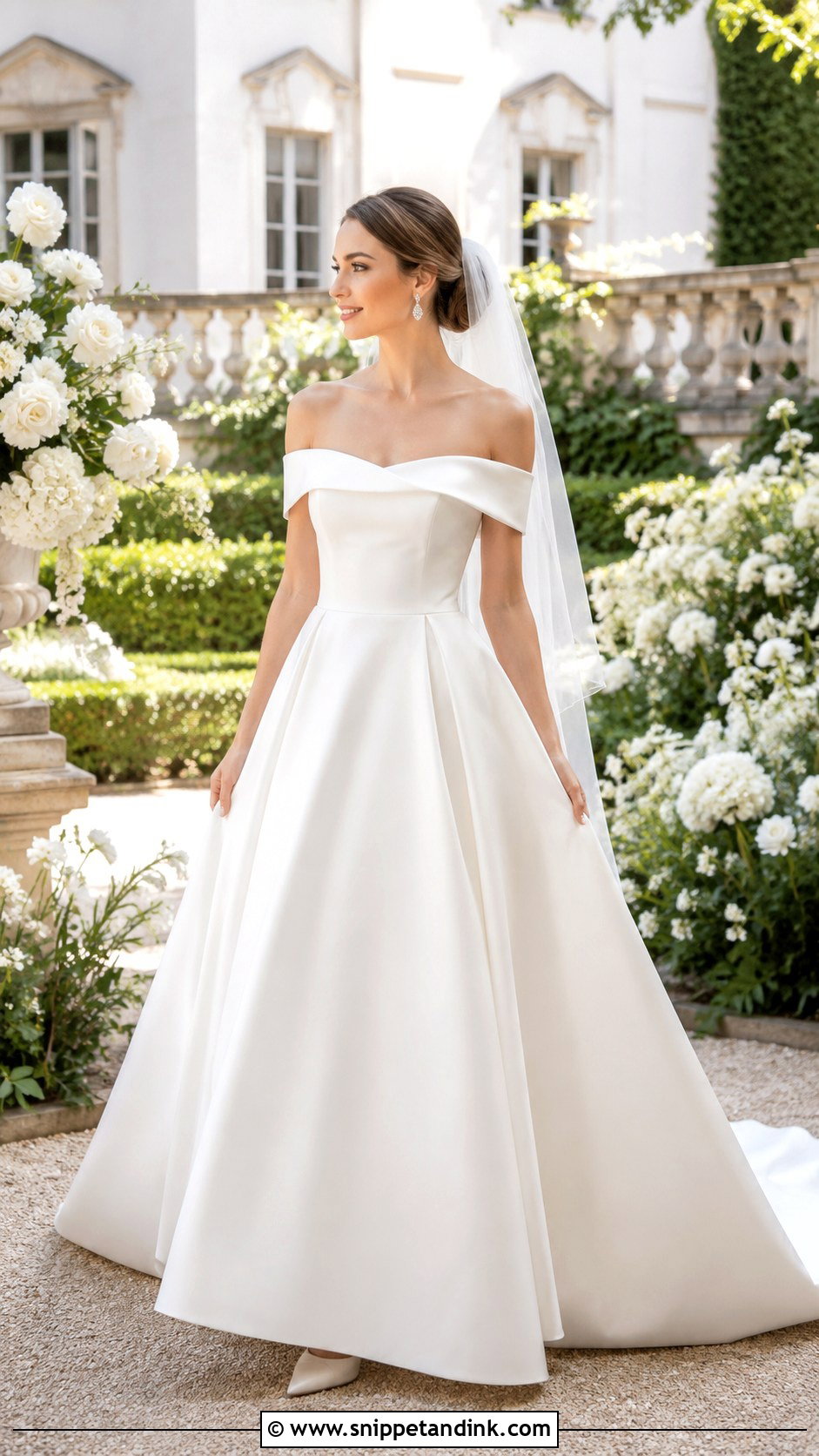 Off Shoulder Wedding Gown - Snippet and Ink - 20 Latest Wedding Gowns Bridal Collection