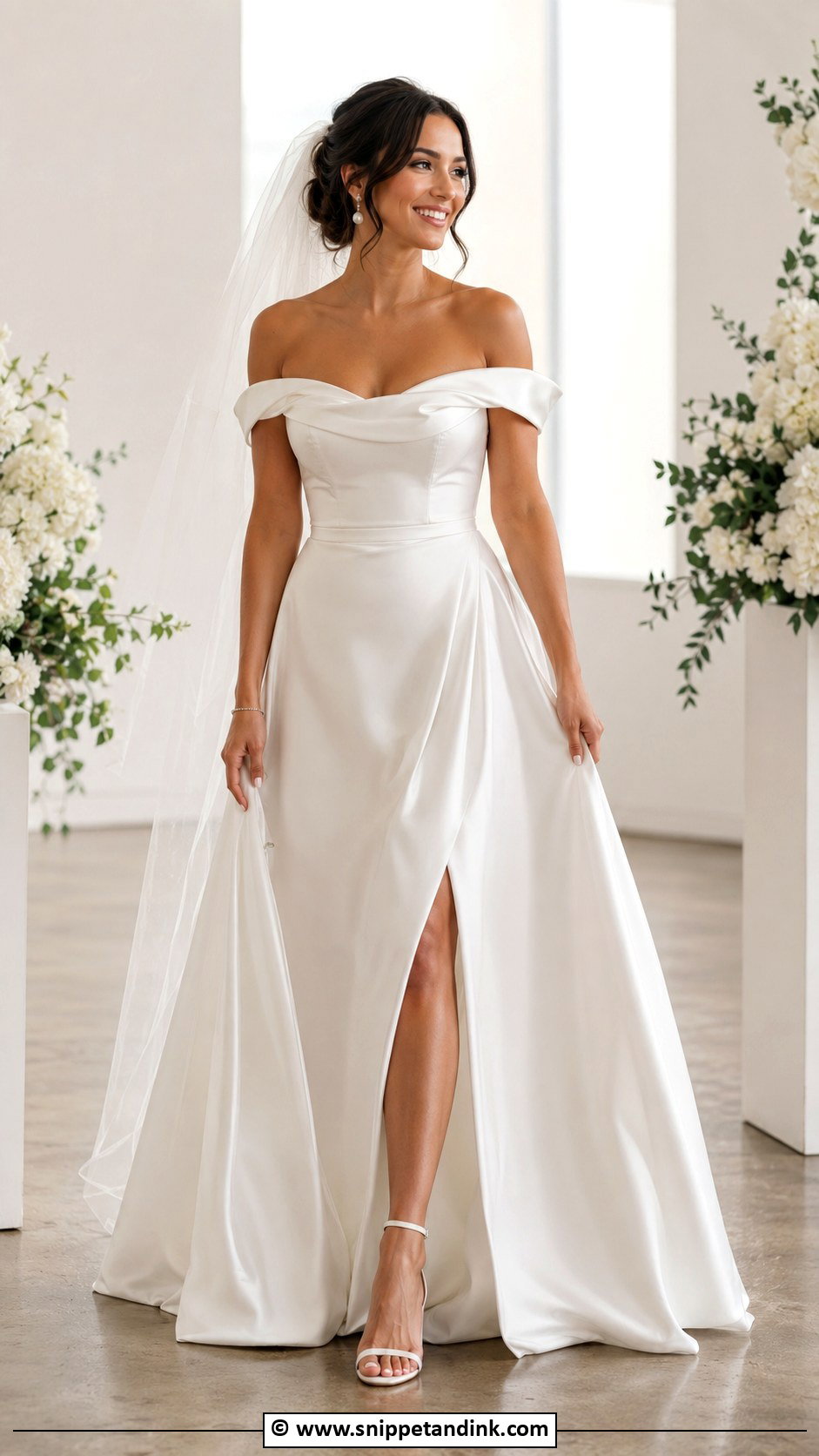 Off Shoulder Wedding Gown - Snippet and Ink - 35 Wedding Gown Ideas