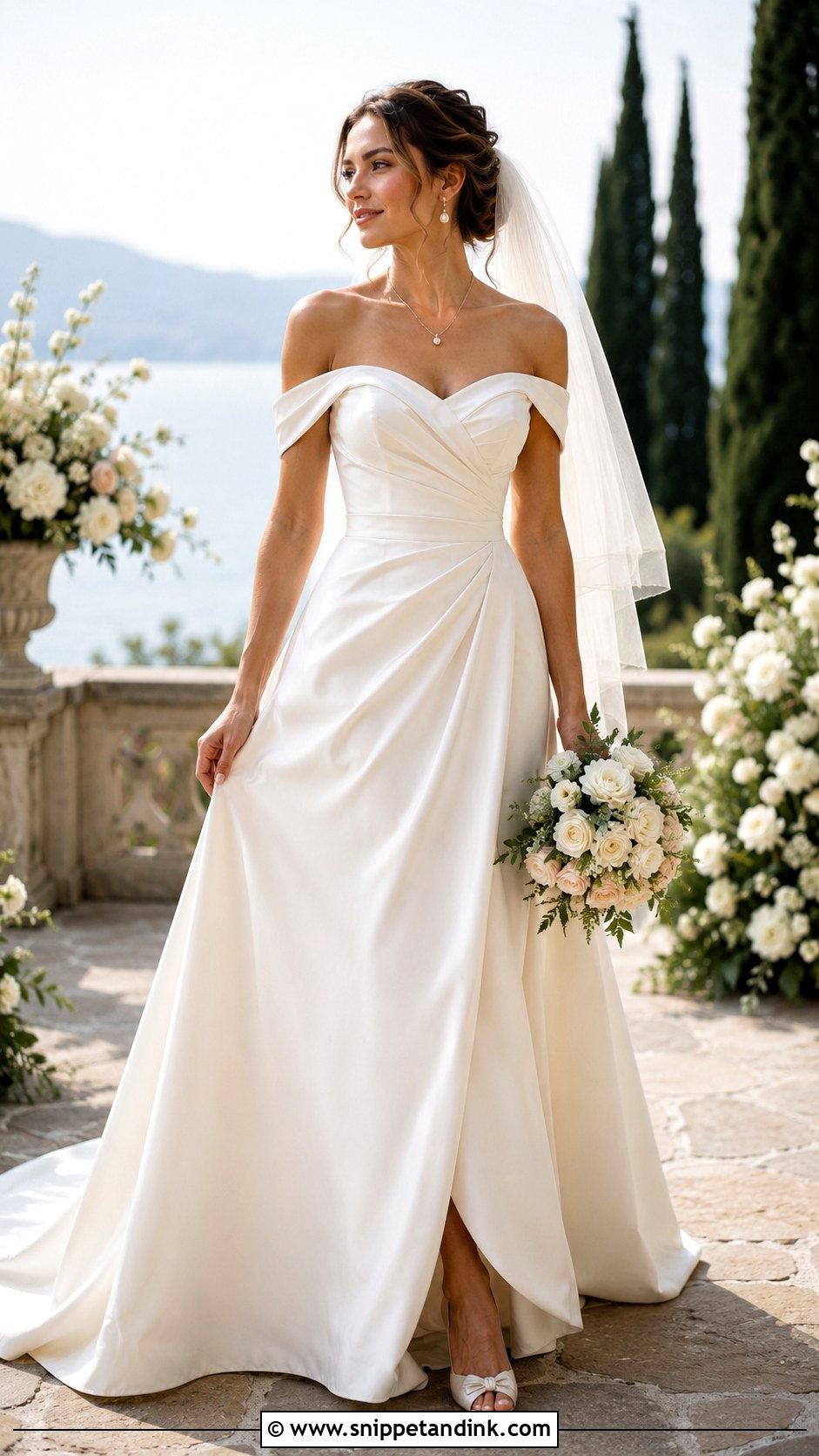 Off Shoulder Wedding Gown - Snippet and Ink - 25 Beautiful Wedding Gowns