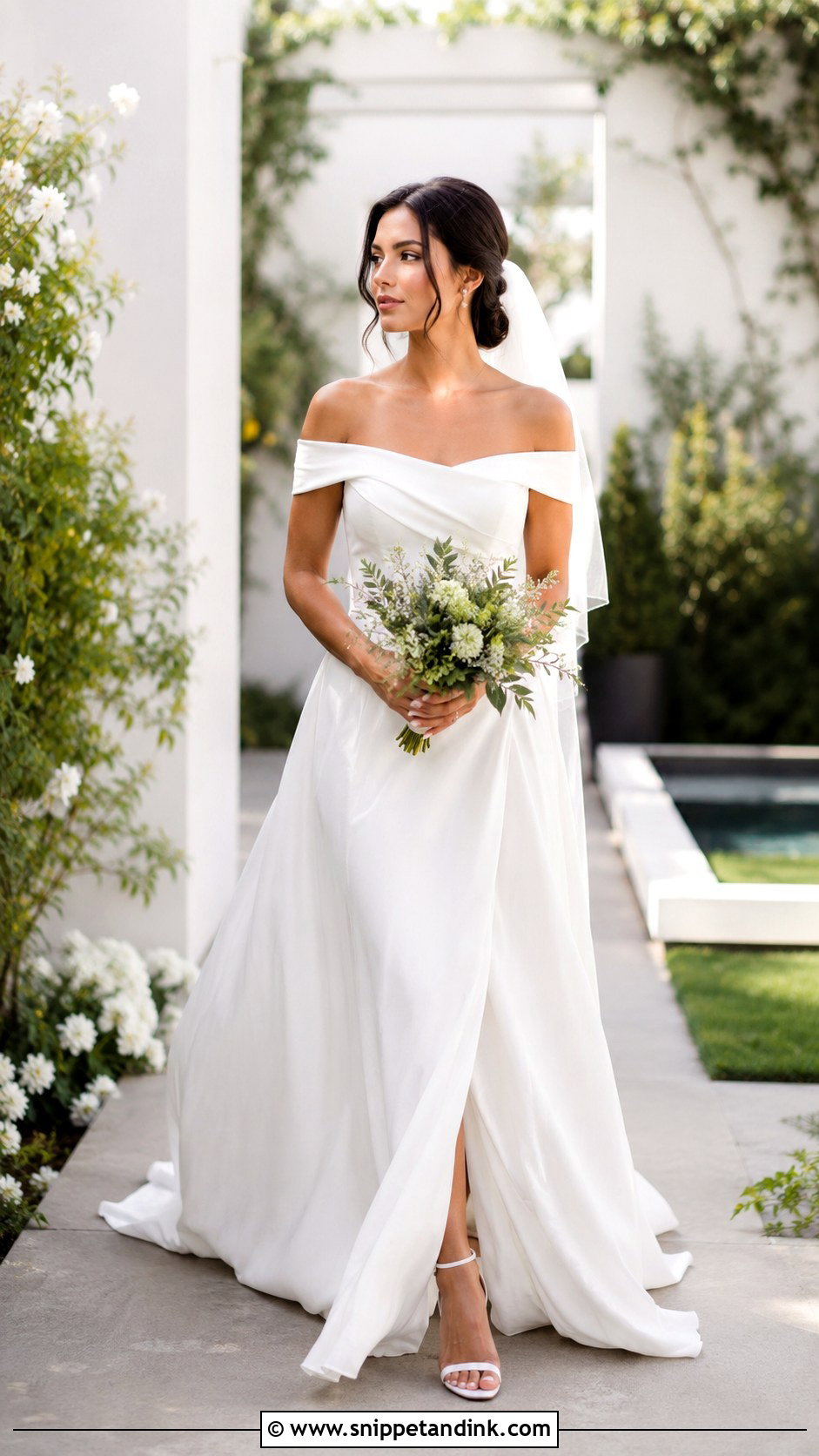 Off Shoulder Wedding Gown - Snippet and Ink - 25 Wedding Gown Inspiration Ideas