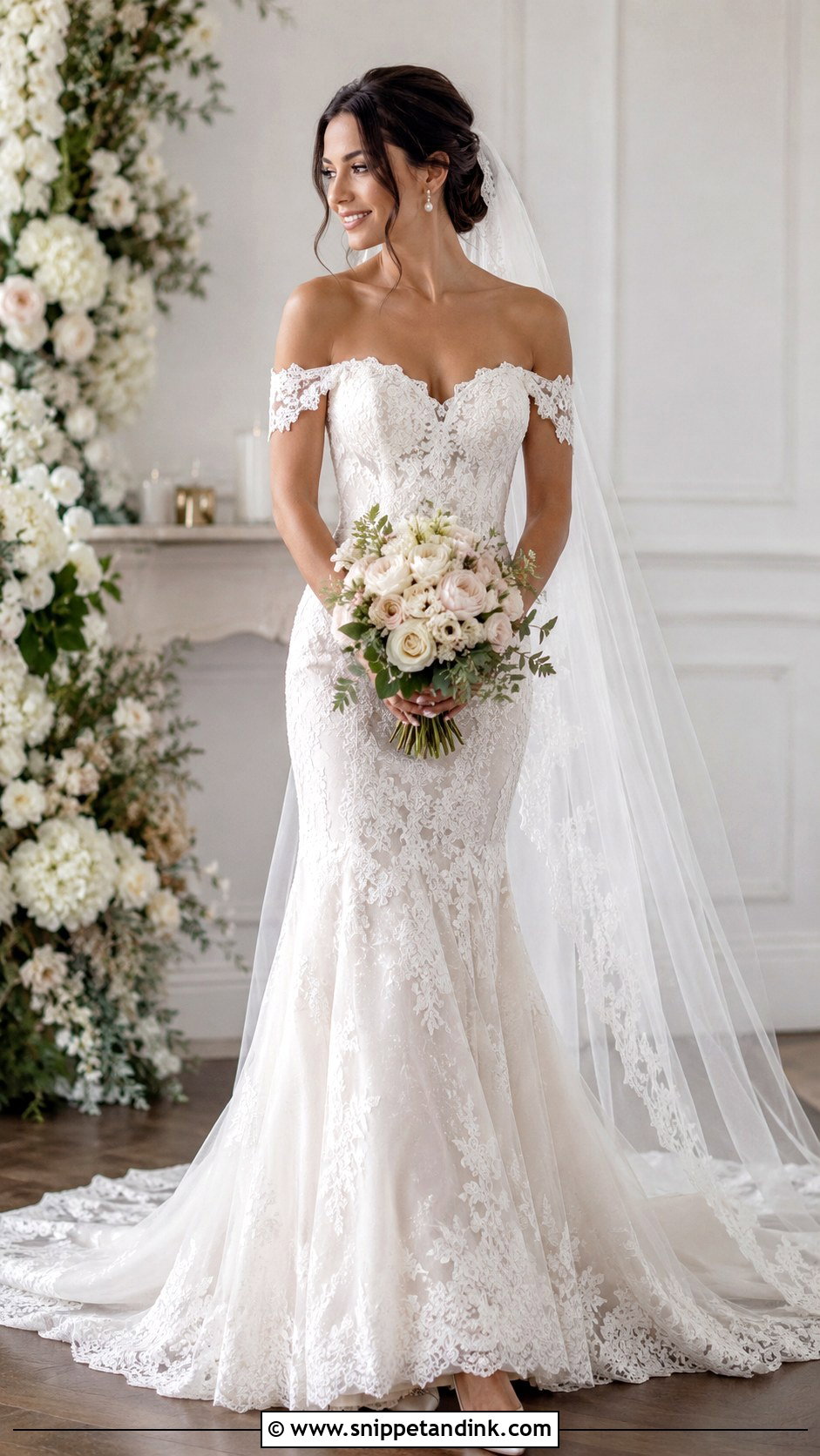Off Shoulder Wedding Gown - Snippet and Ink - 25 Wedding Gown Styles