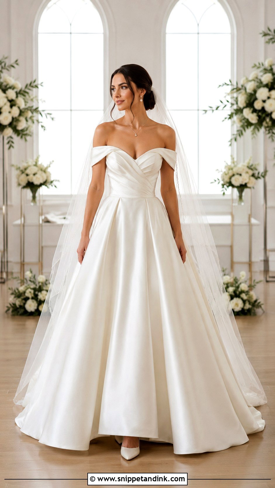 Off Shoulder Wedding Gown With Detachable Straps - Snippet and Ink - 20 2 Way Wedding Gown Ideas