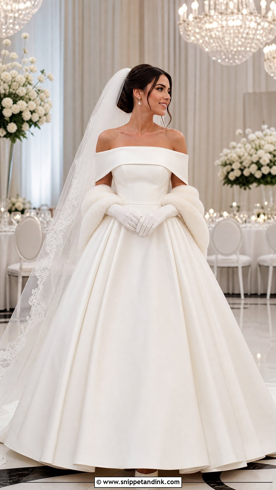 Off Shoulder Winter Wedding Dress - Snippet and Ink - 20 Wedding Dress for Winter Ideas