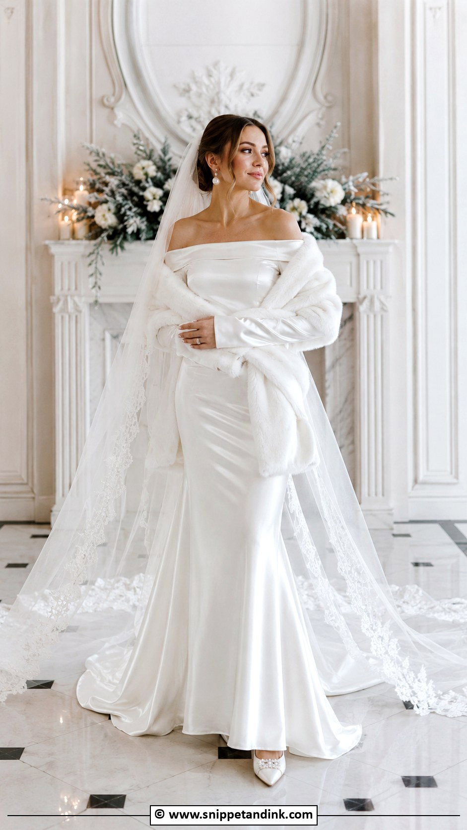 Off Shoulder Winter Wedding Dress - Snippet and Ink - 35 Off Shoulder Wedding Dress Ideas