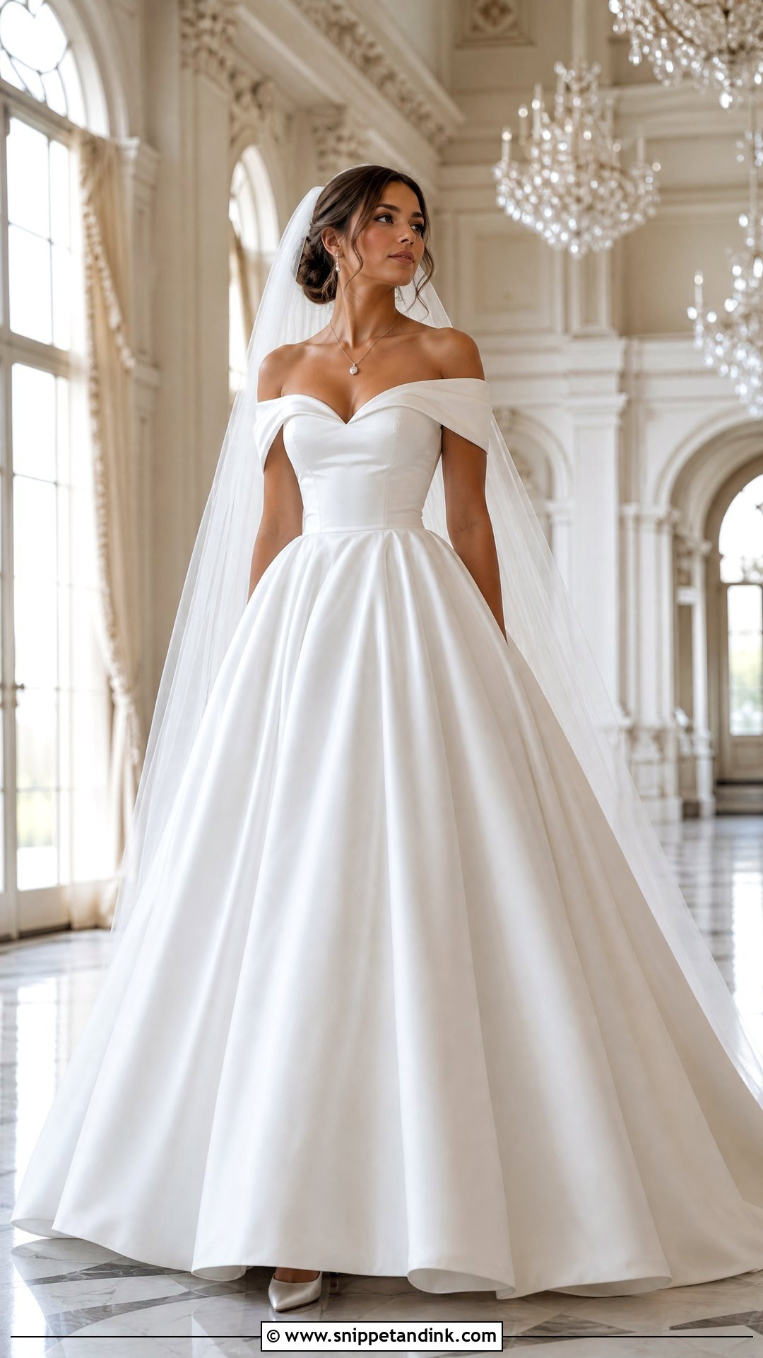 Off The Shoulder Ball Gown Wedding Dress - Snippet and Ink - 25 Dreamy Romantic Elegant Wedding Dress Ideas