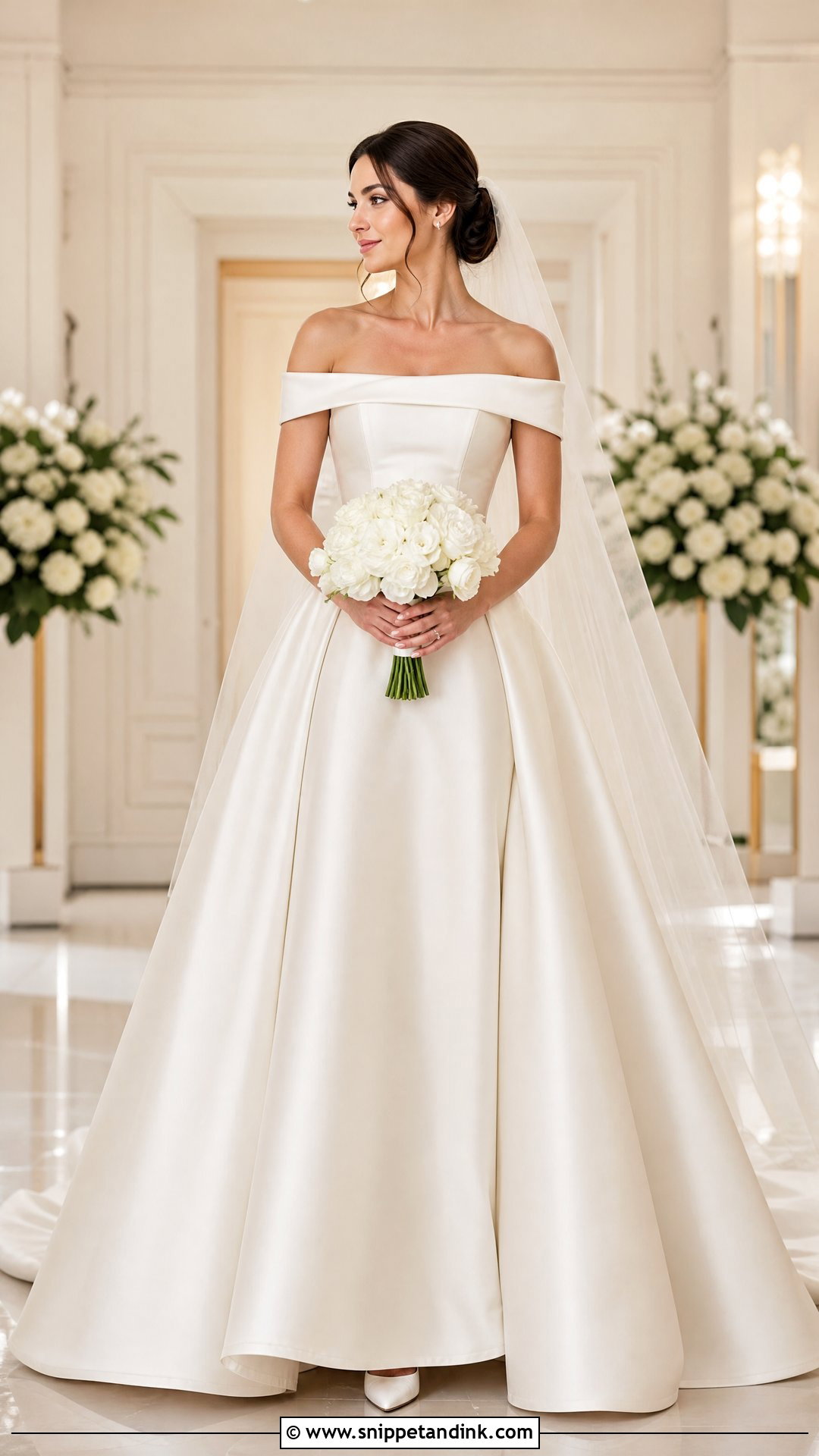 Off The Shoulder Ball Gown Wedding Dress - Snippet and Ink - 20 Simple Ball Gown Wedding Dress Ideas
