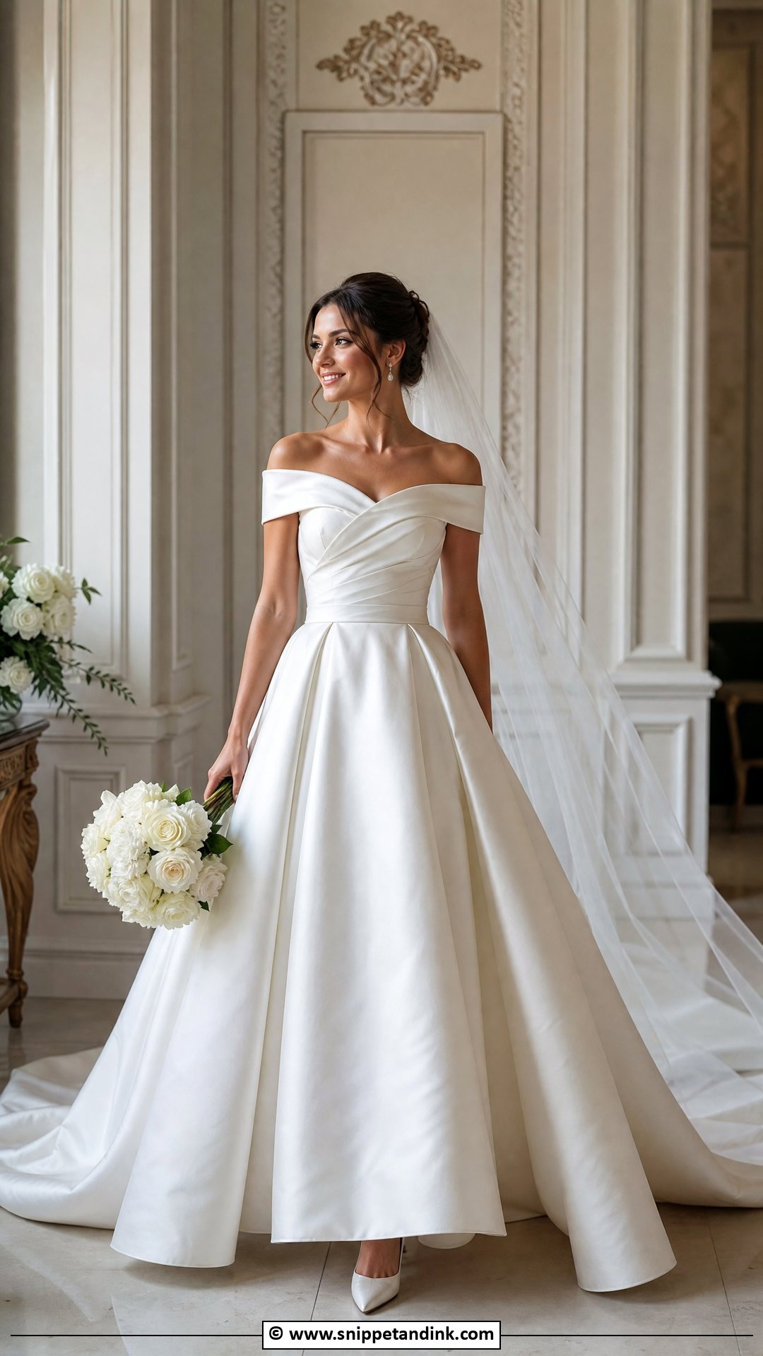 Off The Shoulder Ballgown Wedding Dress - Snippet and Ink - 35 Ballgown Wedding Dress Ideas