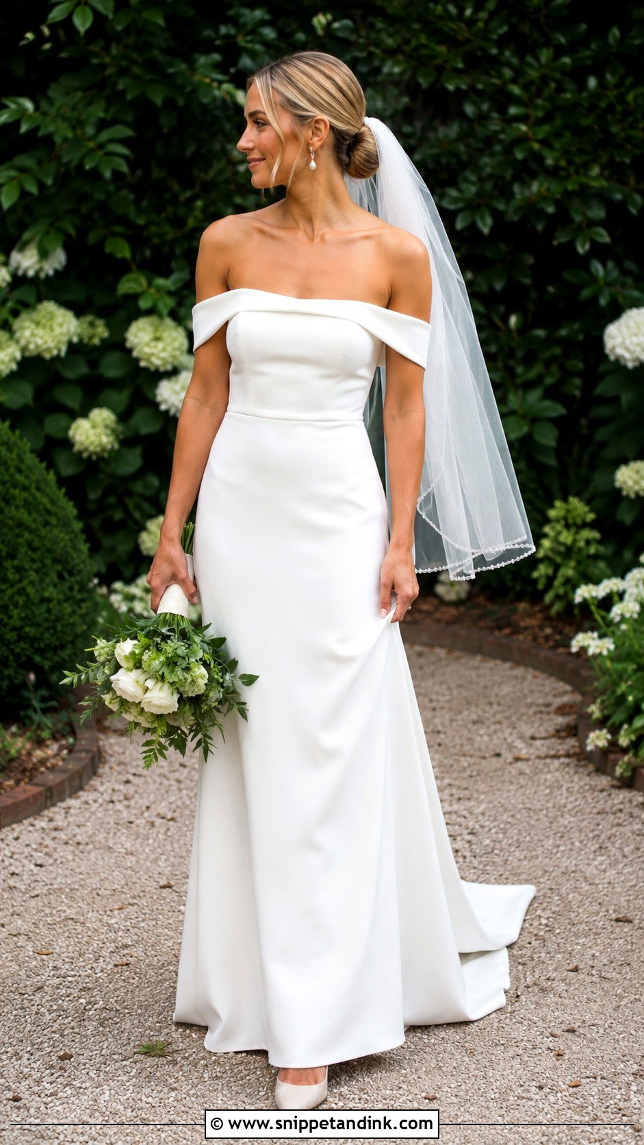 Off The Shoulder Elopement Wedding Dress - Snippet and Ink - 20 Elopment Wedding Dress Ideas
