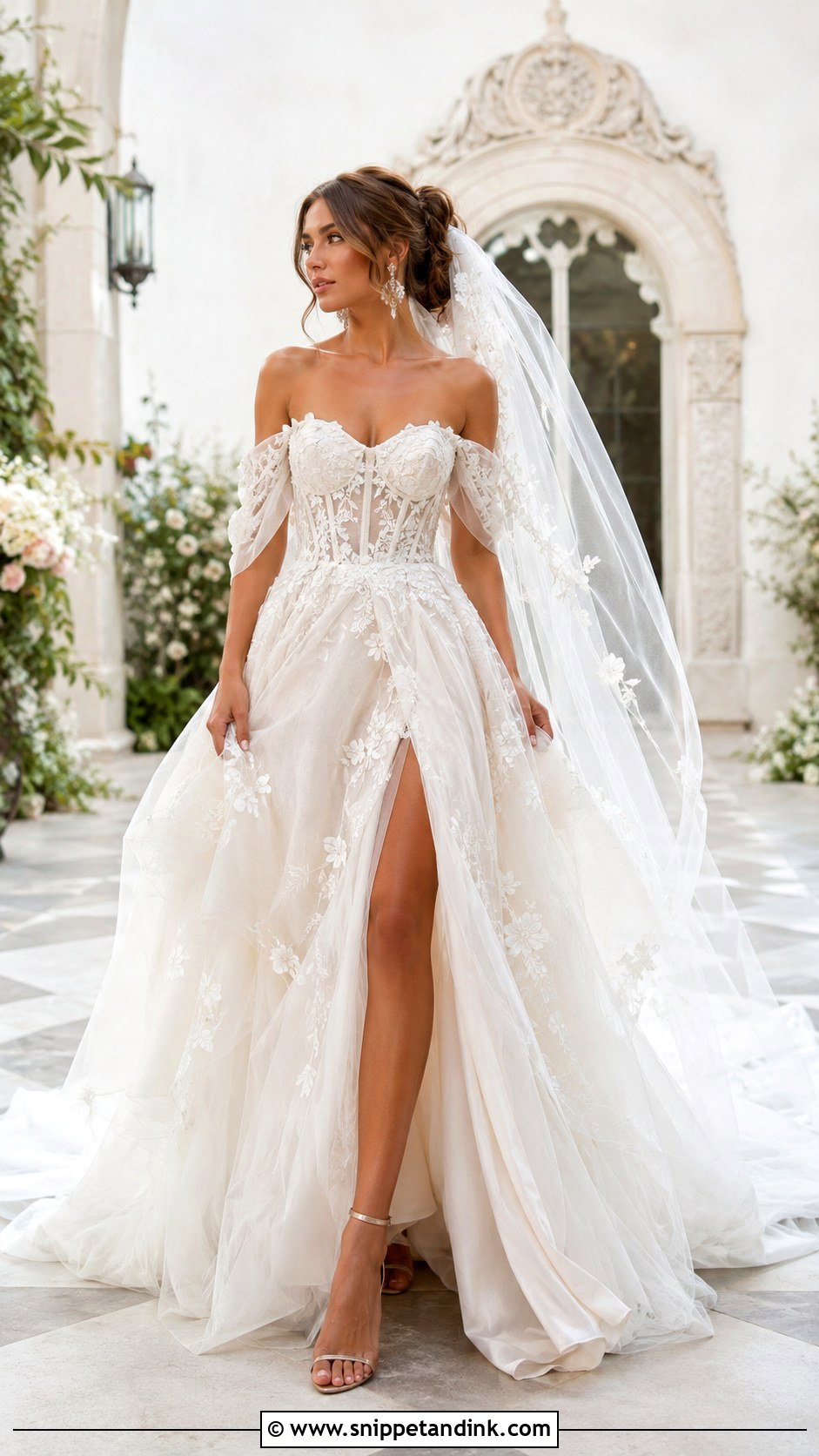 Off The Shoulder Fairy Wedding Dress - Snippet and Ink - 20 Fairy Style Wedding Dresses