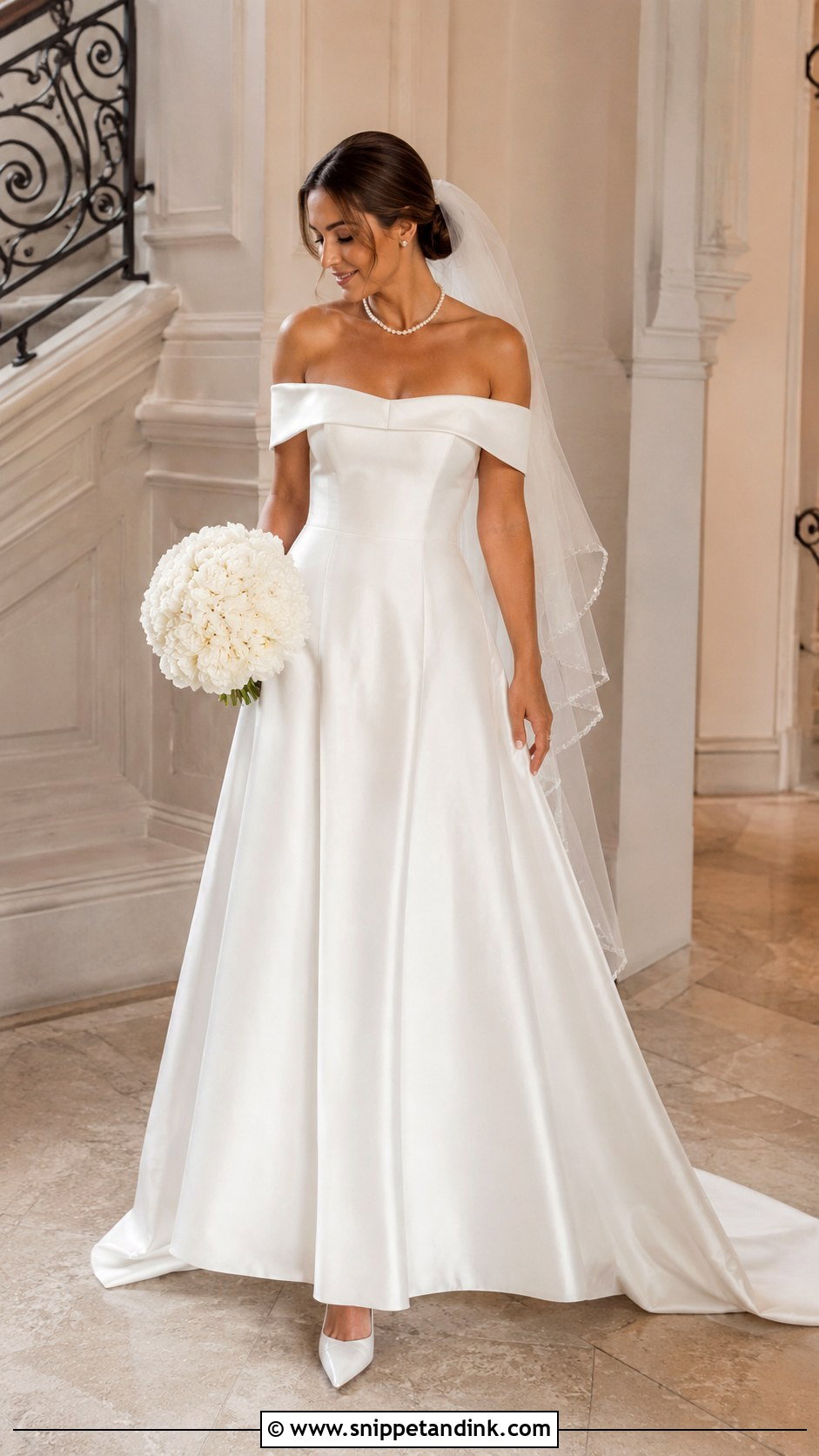 Off The Shoulder Giselle Wedding Dress - Snippet and Ink - 20 Giselle Wedding Dress Ideas