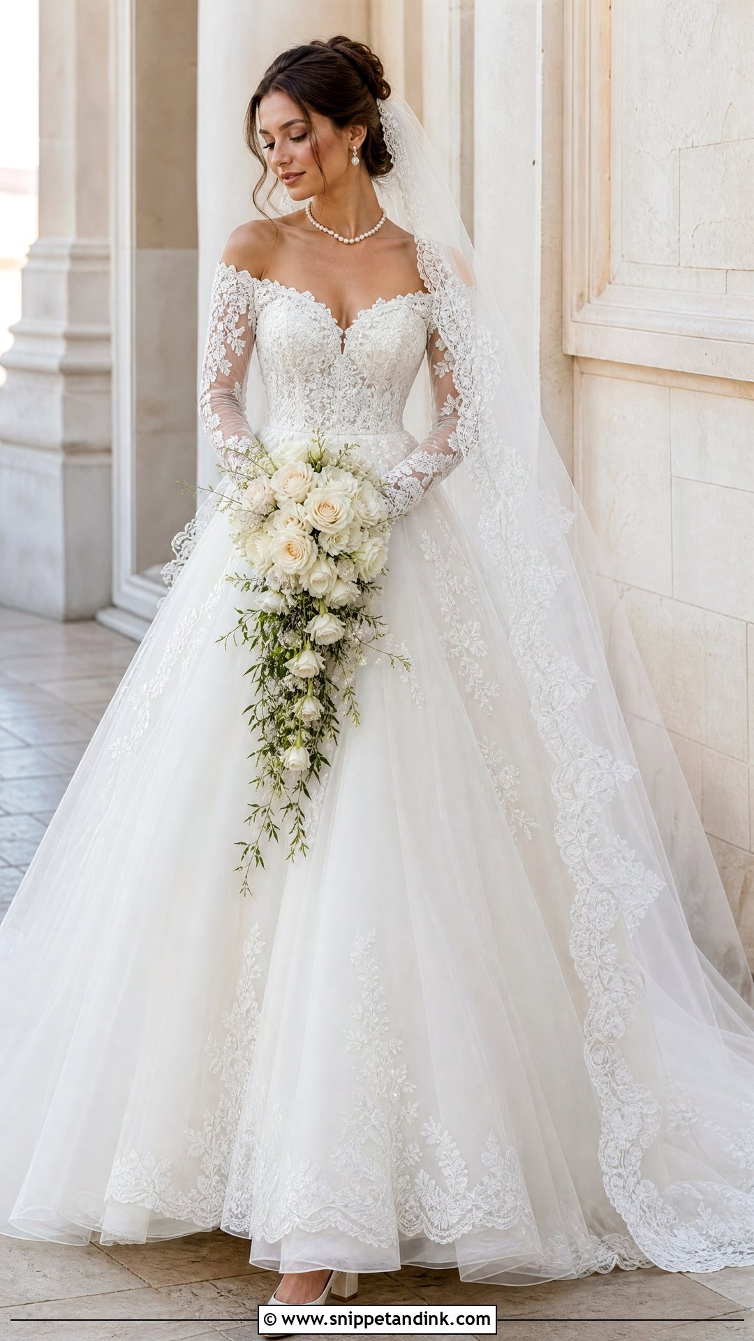 Off The Shoulder Lace Princess Wedding Dress - Snippet and Ink - 20 Princess Wedding Dresses Ball Gown Fairytale