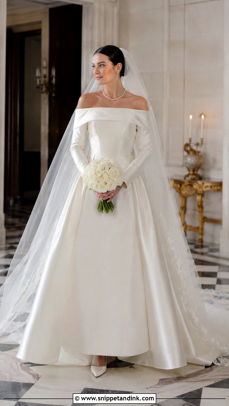 Off The Shoulder Long Sleeve Wedding Dress - Snippet and Ink - 20 Classic Long Sleeve Wedding Dress Ideas