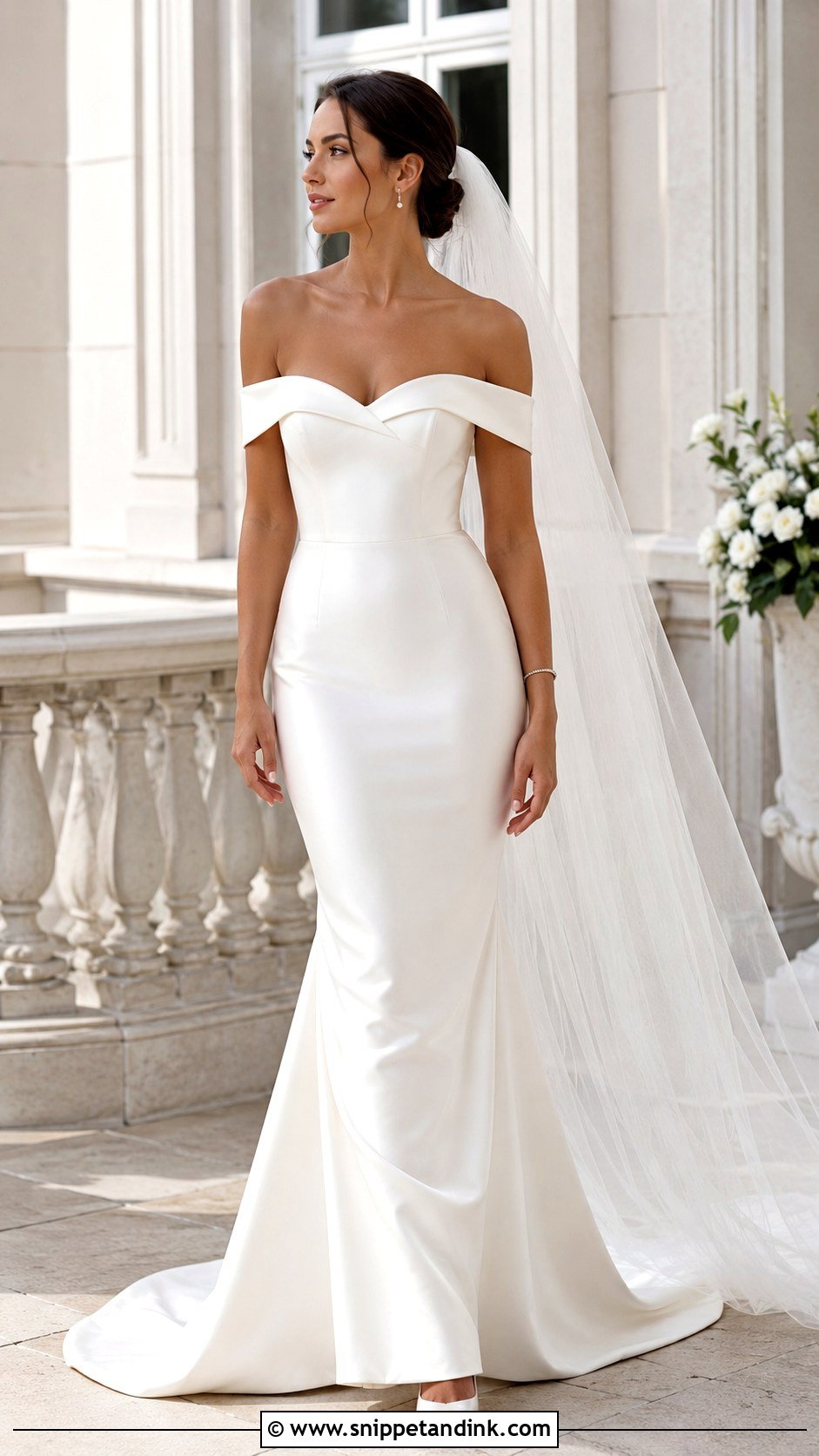 Off The Shoulder Mermaid Bridal Gown - Snippet and Ink - 20 Mermaid Bridal Gowns