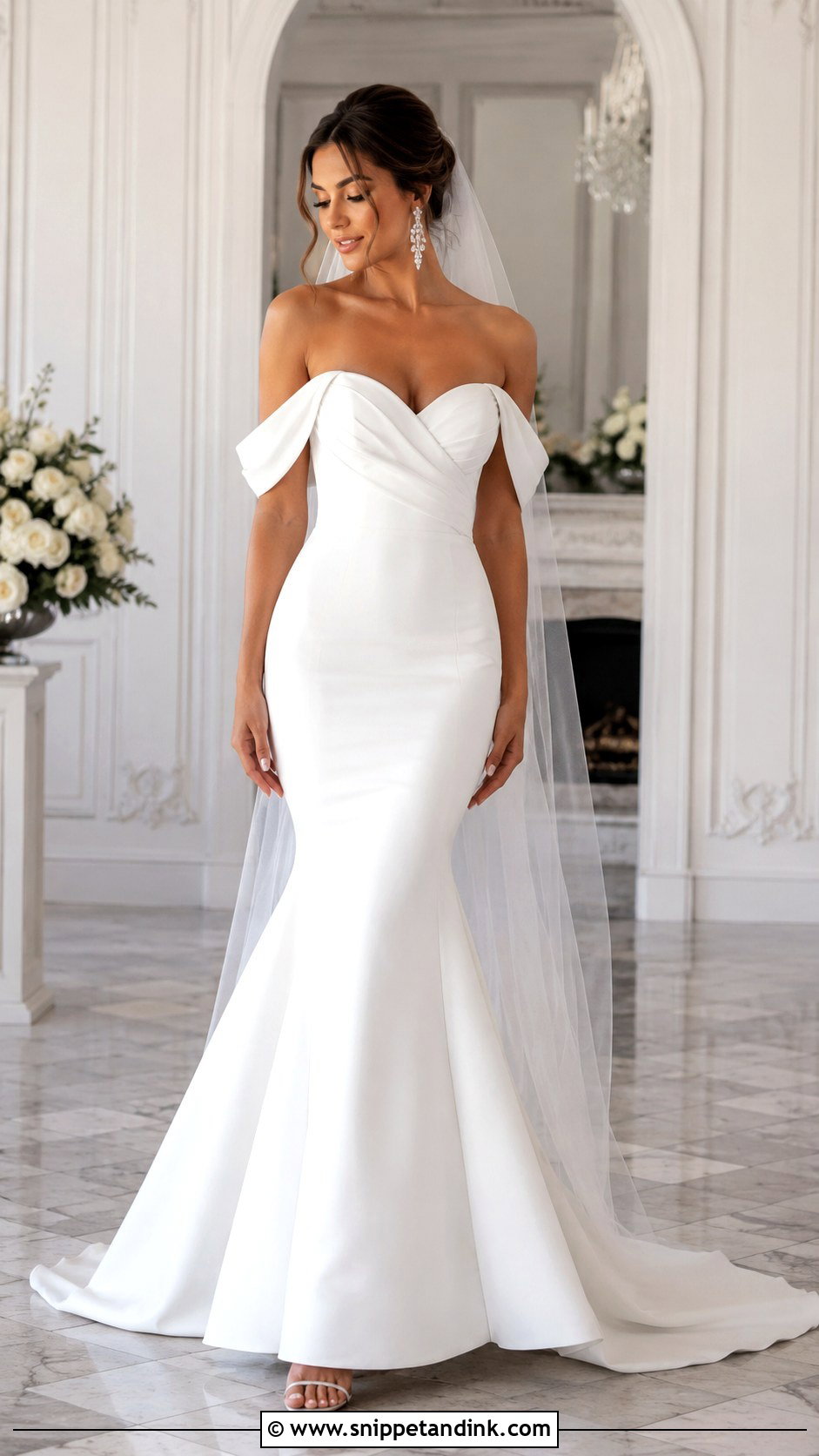 Off The Shoulder Mermaid Wedding Dress - Snippet and Ink - 30 Off the Shoulder Wedding Dresses