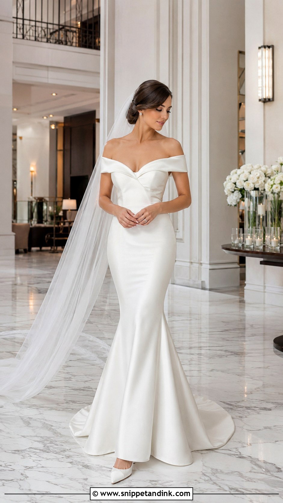 Off The Shoulder Mermaid Wedding Dress - Snippet and Ink - 20 Modern Bride Dress Ideas