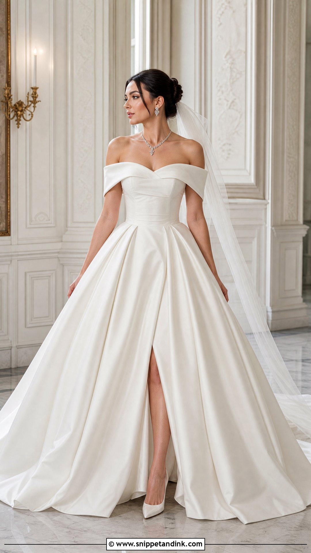Off The Shoulder Poofy Wedding Dress - Snippet and Ink - 25 Poofy Wedding Dresses