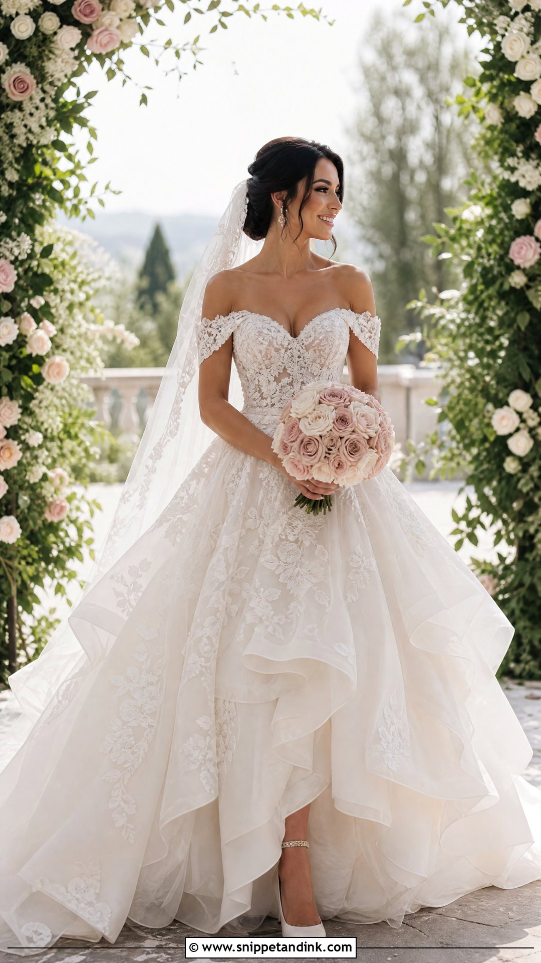 Off The Shoulder Princess Wedding Gown - Snippet and Ink - 20 Princess Wedding Gown Fairytale Ideas
