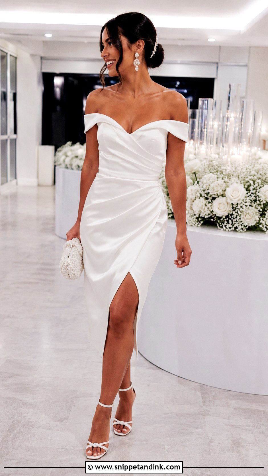 Off The Shoulder Reception Wedding Dress - Snippet and Ink - 30 Off the Shoulder Wedding Dresses