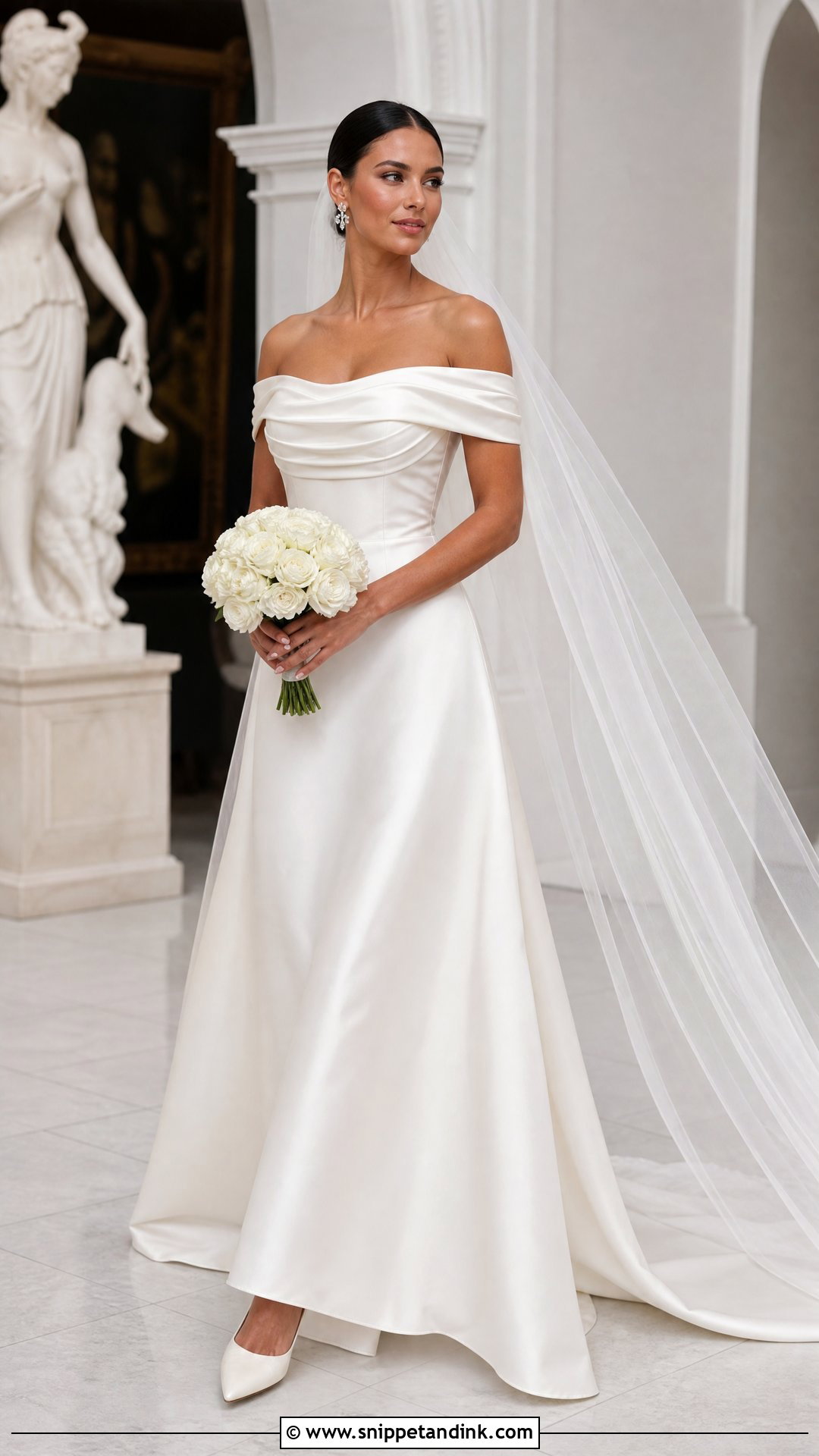 Off The Shoulder Satin Wedding Dress - Snippet and Ink - 20 Plain Satin Wedding Dress Ideas