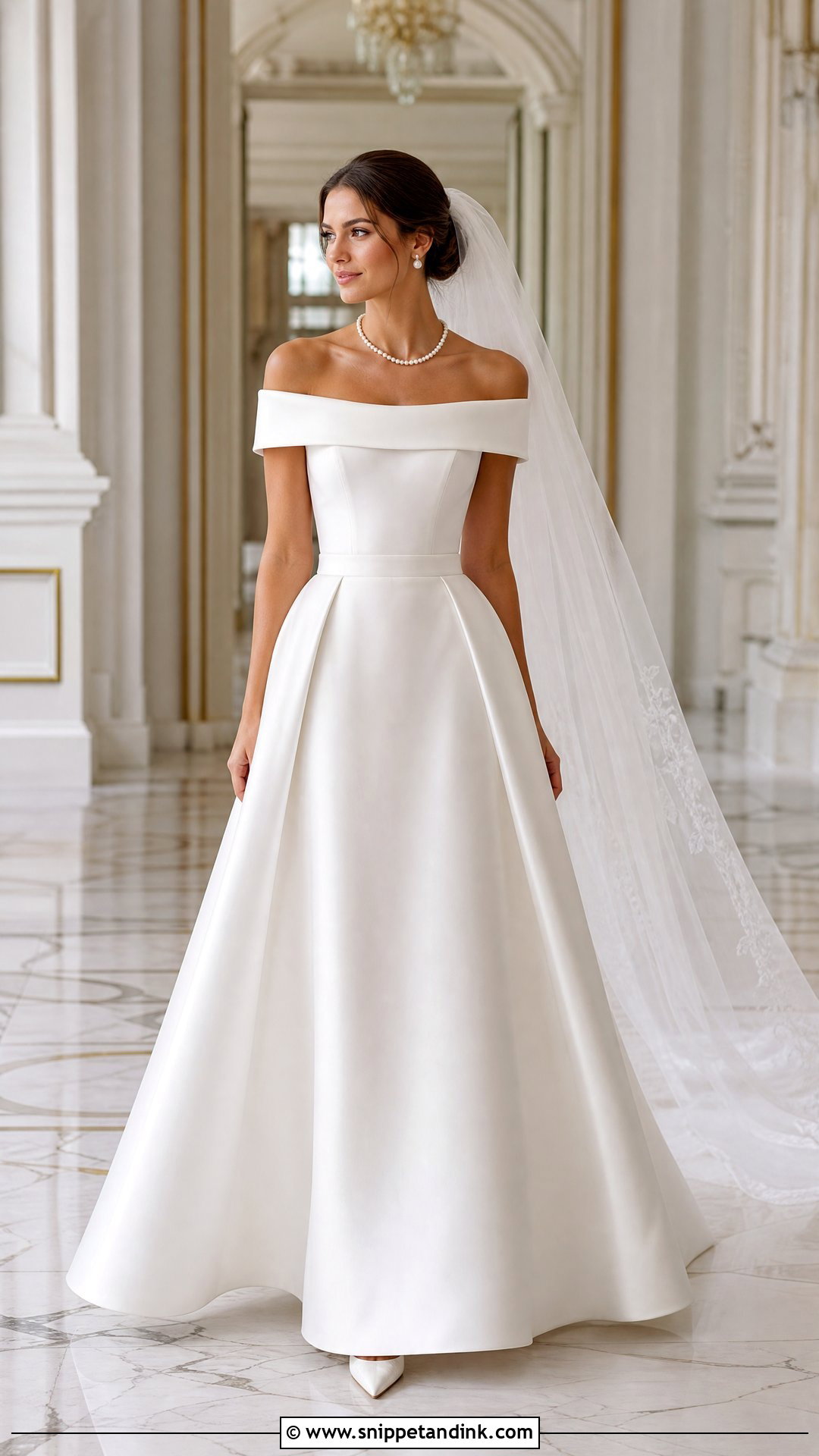 Off The Shoulder Satin Wedding Dress - Snippet and Ink - 20 Wona Concept Wedding Dress Ideas