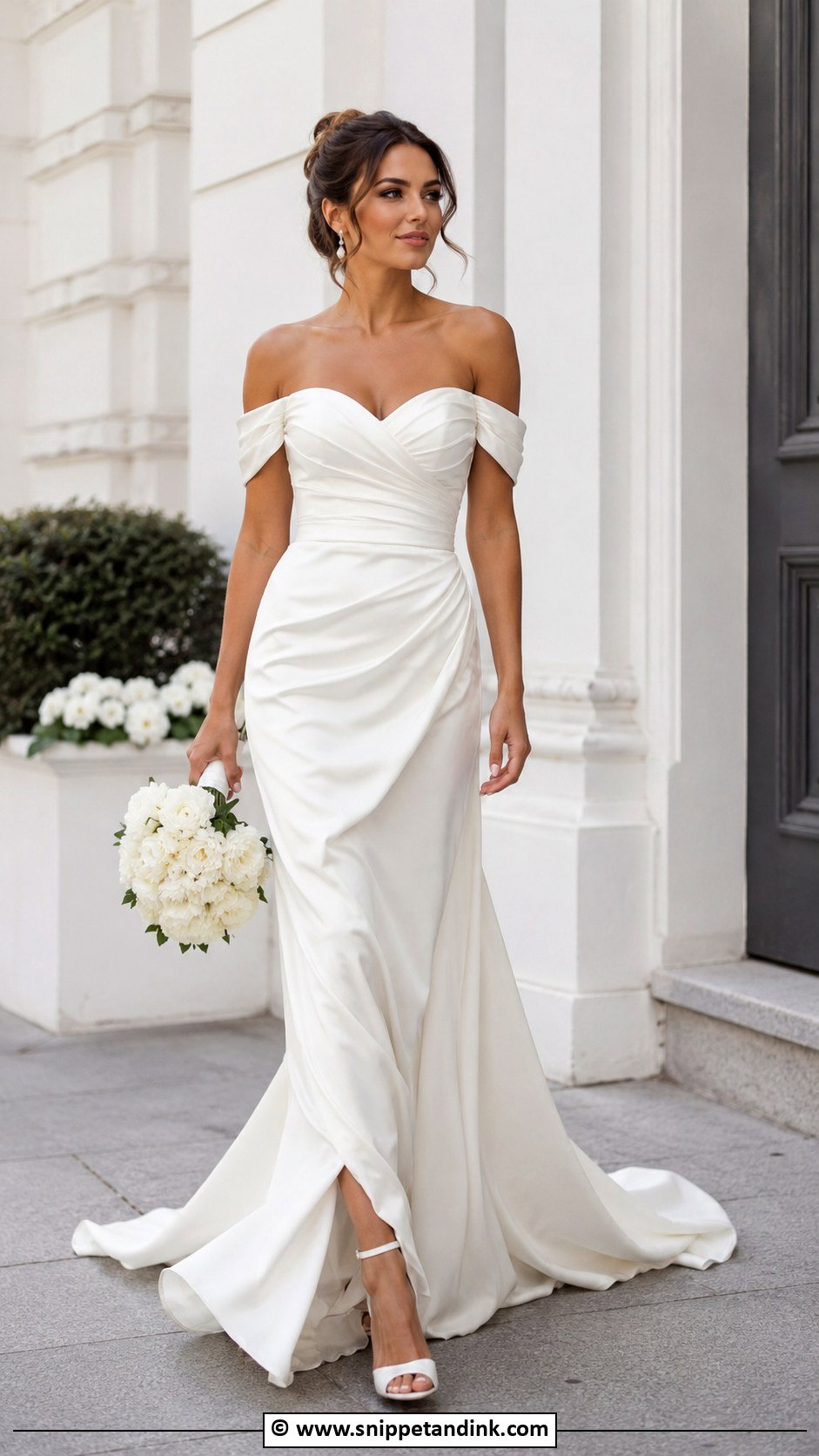 Off The Shoulder Sleeve Wedding Gown - Snippet and Ink - 30 Wedding Gowns with Sleeves