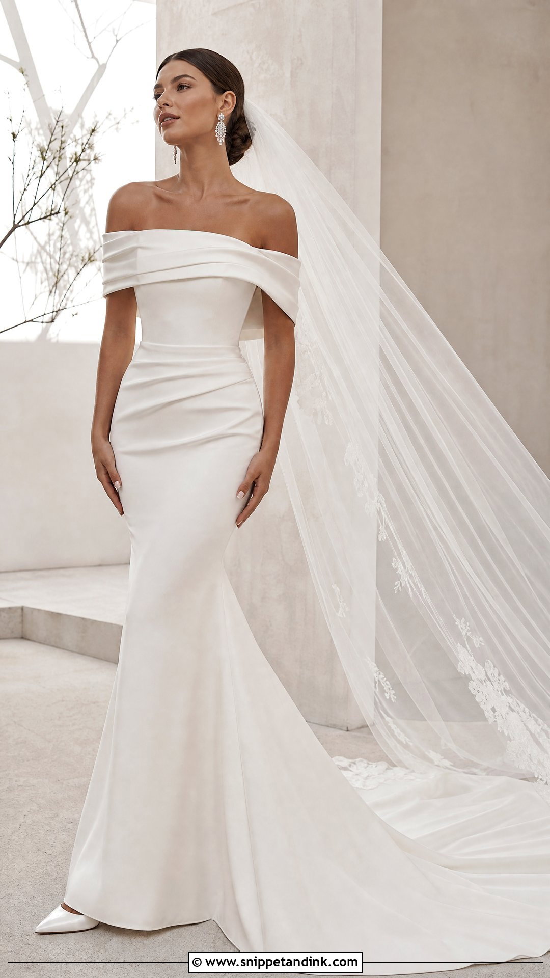 Off The Shoulder Soft Dramatic Wedding Dress - Snippet and Ink - 20 Soft Dramatic Wedding Dress Ideas
