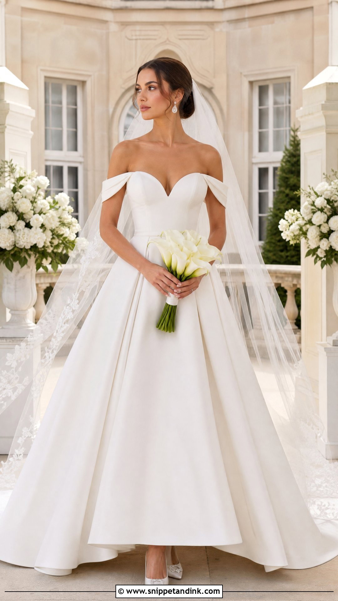 Off The Shoulder Sweetheart Neckline A Line Wedding Dress - Snippet and Ink - 20 Sweet Heart Neckline Wedding Dress Aline Ideas