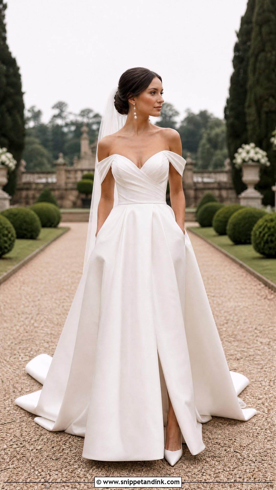 Off The Shoulder Sweetheart Wedding Dress - Snippet and Ink - 20 Heart Wedding Dress Ideas