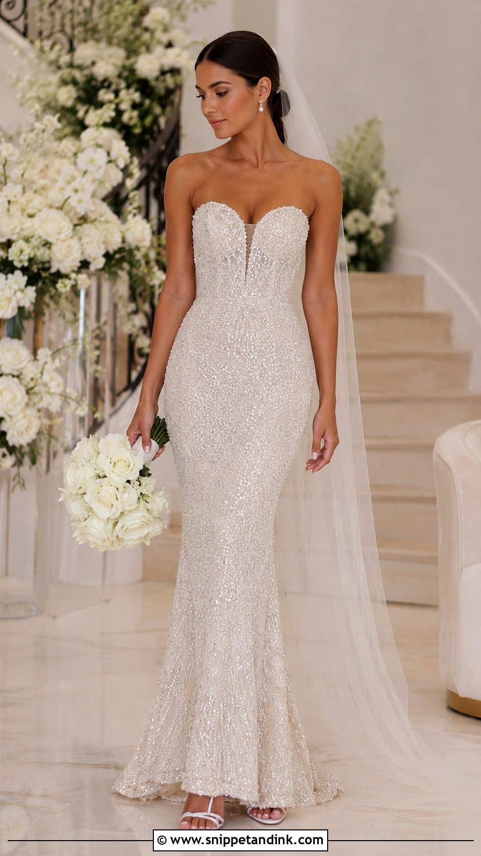 Off The Shoulder Tight Wedding Dress - Snippet and Ink - 25 Tight Wedding Dresses