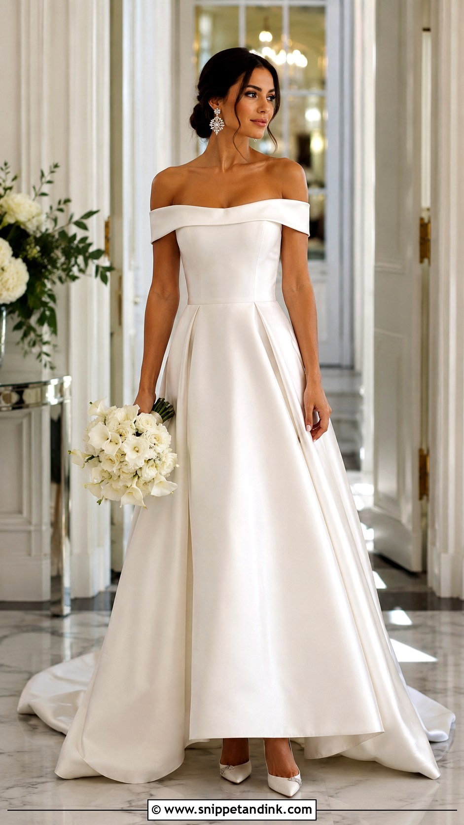 Off The Shoulder Wedding Dress - Snippet and Ink - 25 Classic Wedding Dresses