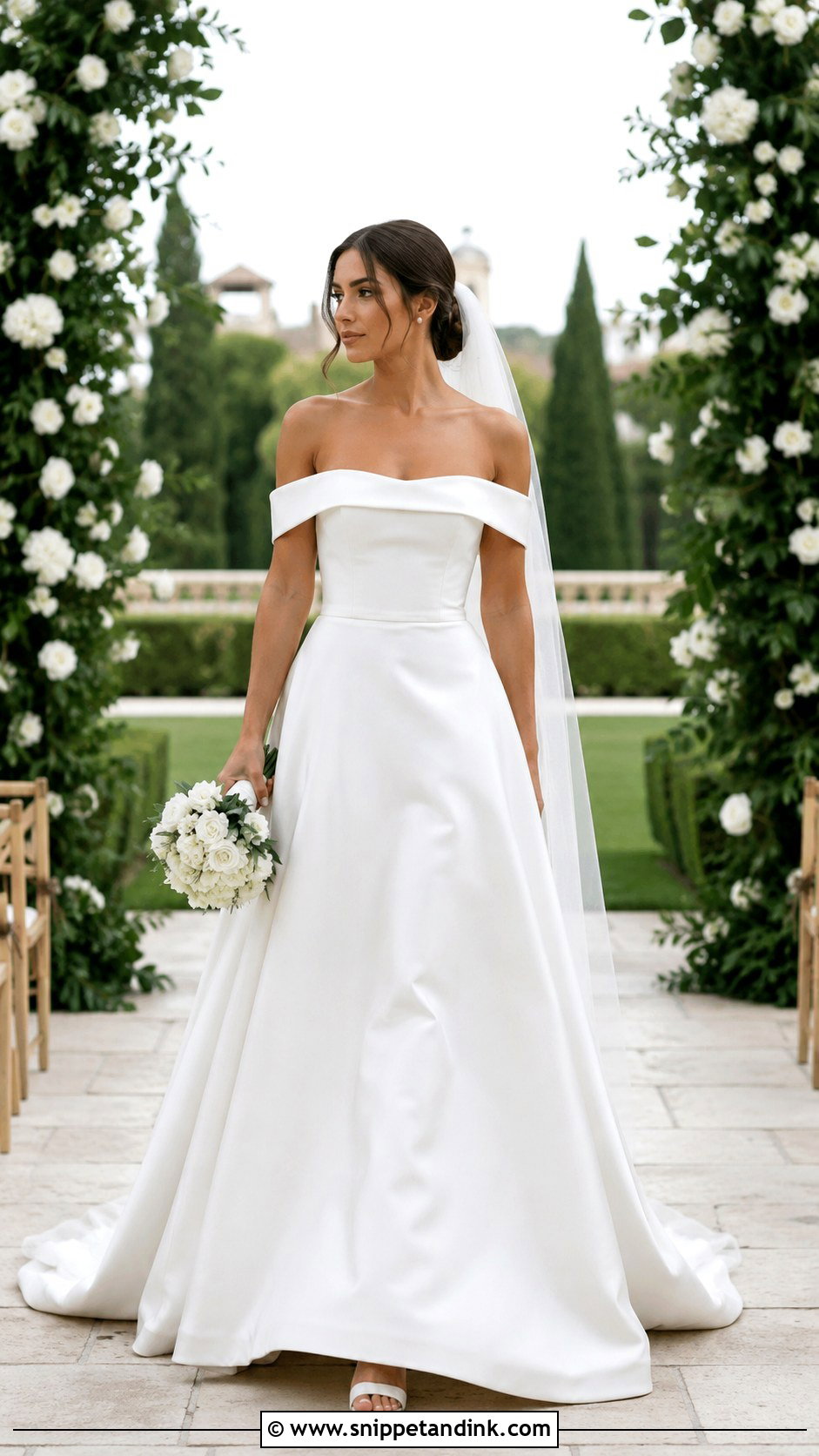 Off The Shoulder Wedding Dress - Snippet and Ink - 25 Simple Classy Wedding Dress Ideas