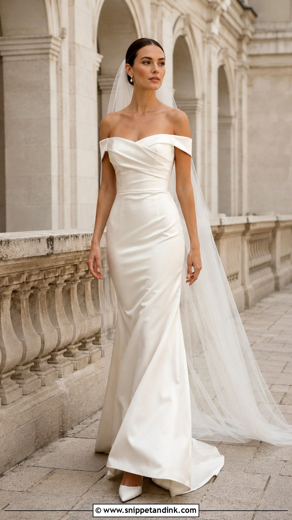 Off The Shoulder Wedding Dress - Snippet and Ink - 25 Modern Timeless Wedding Dress Ideas