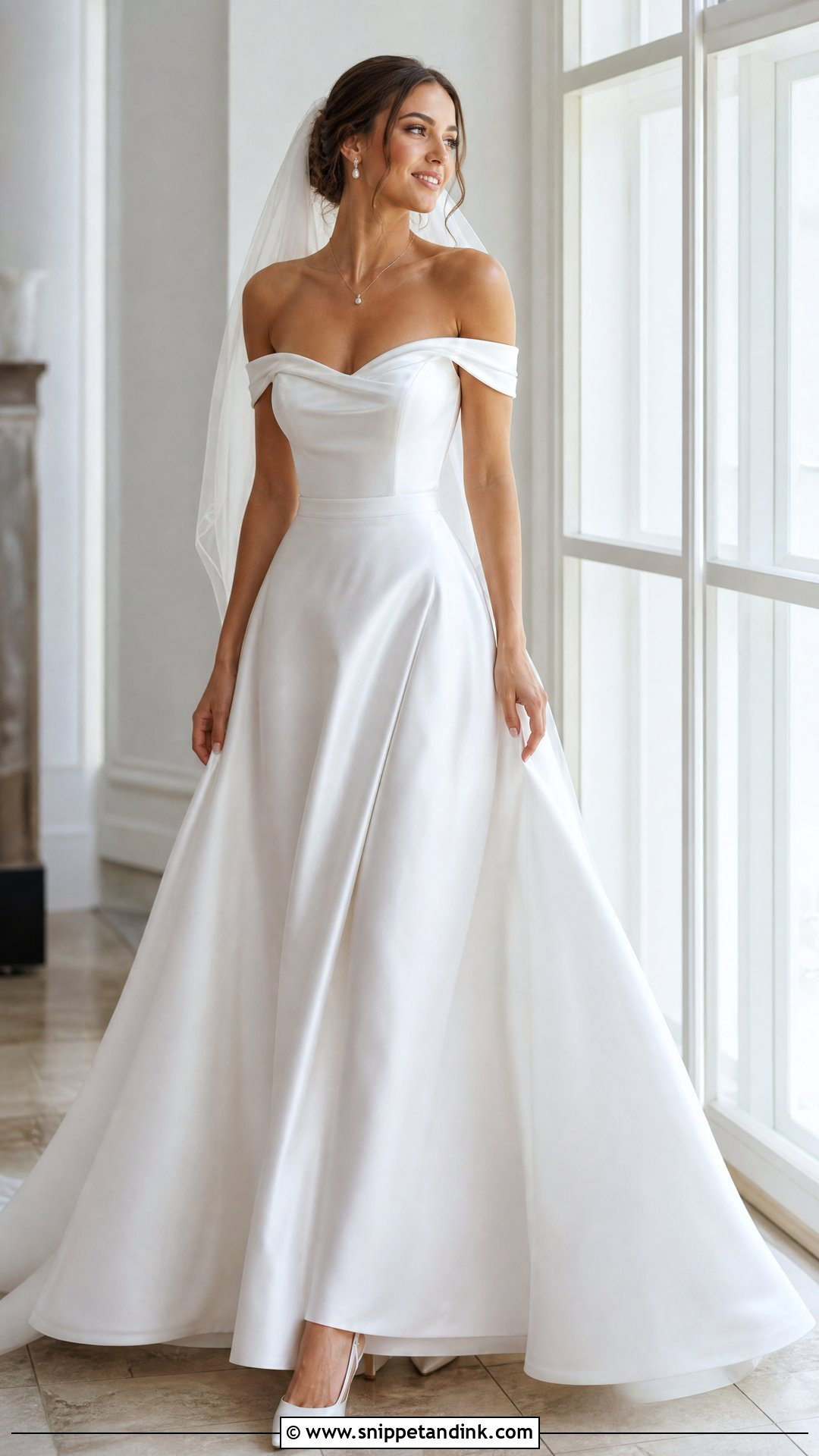 Off The Shoulder Wedding Dress - Snippet and Ink - 20 Glamorous Wedding Dress Ideas