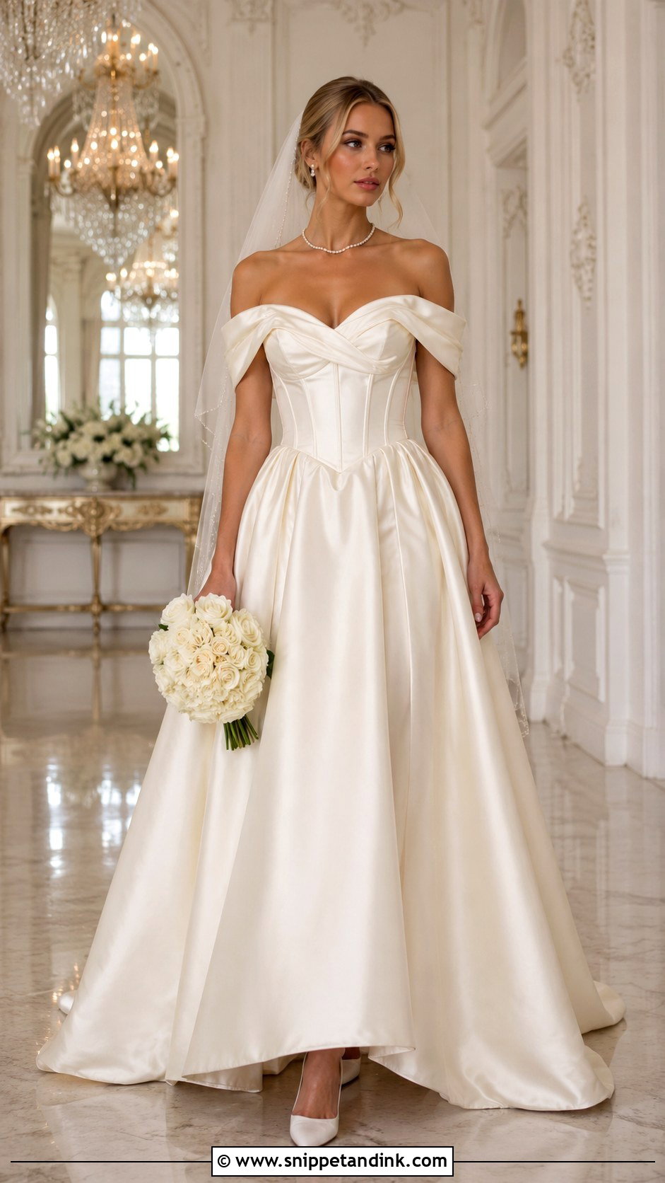 Off The Shoulder Wedding Dress - Snippet and Ink - 20 Majestic Wedding Dresses